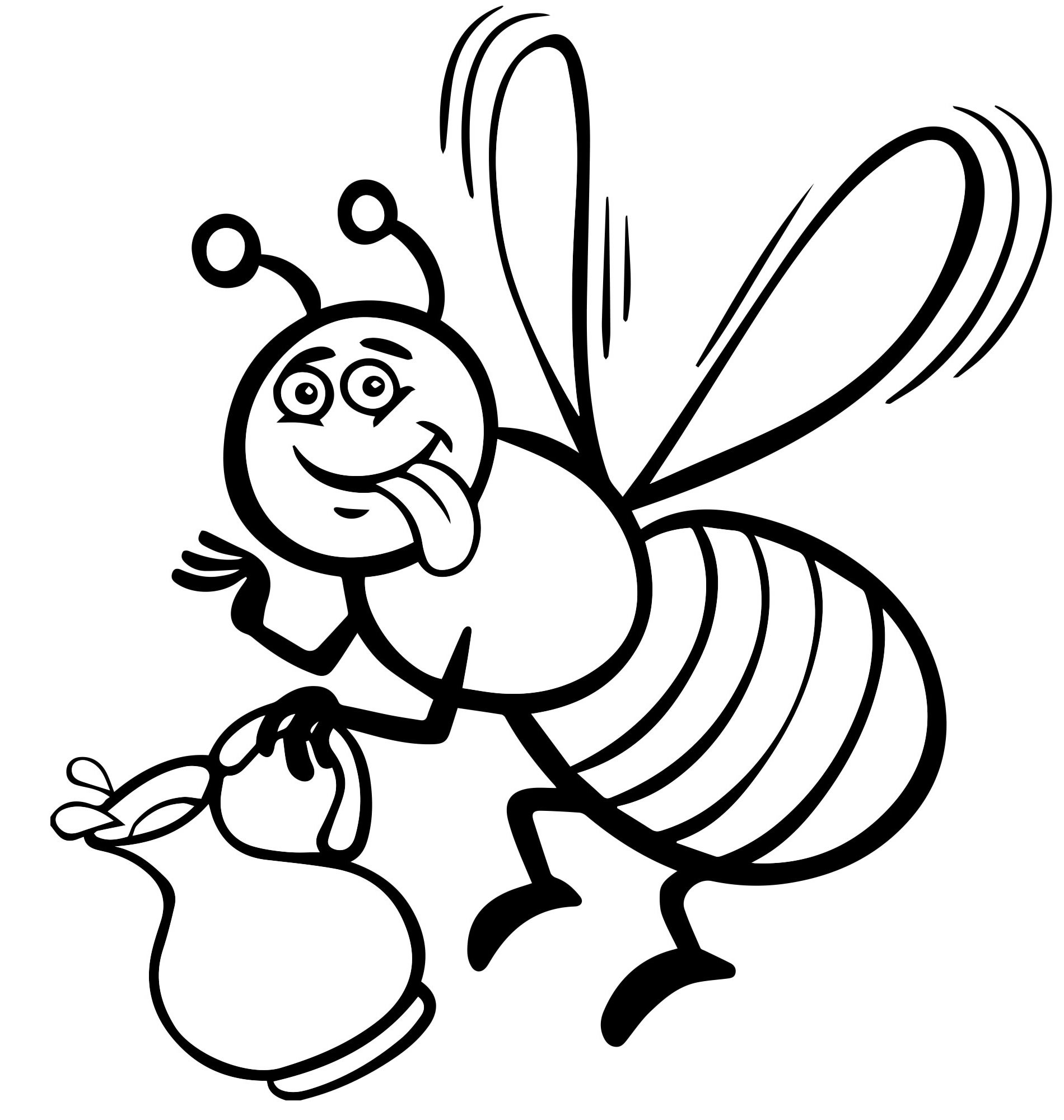 Пчела с мёдом раскраска для детей
