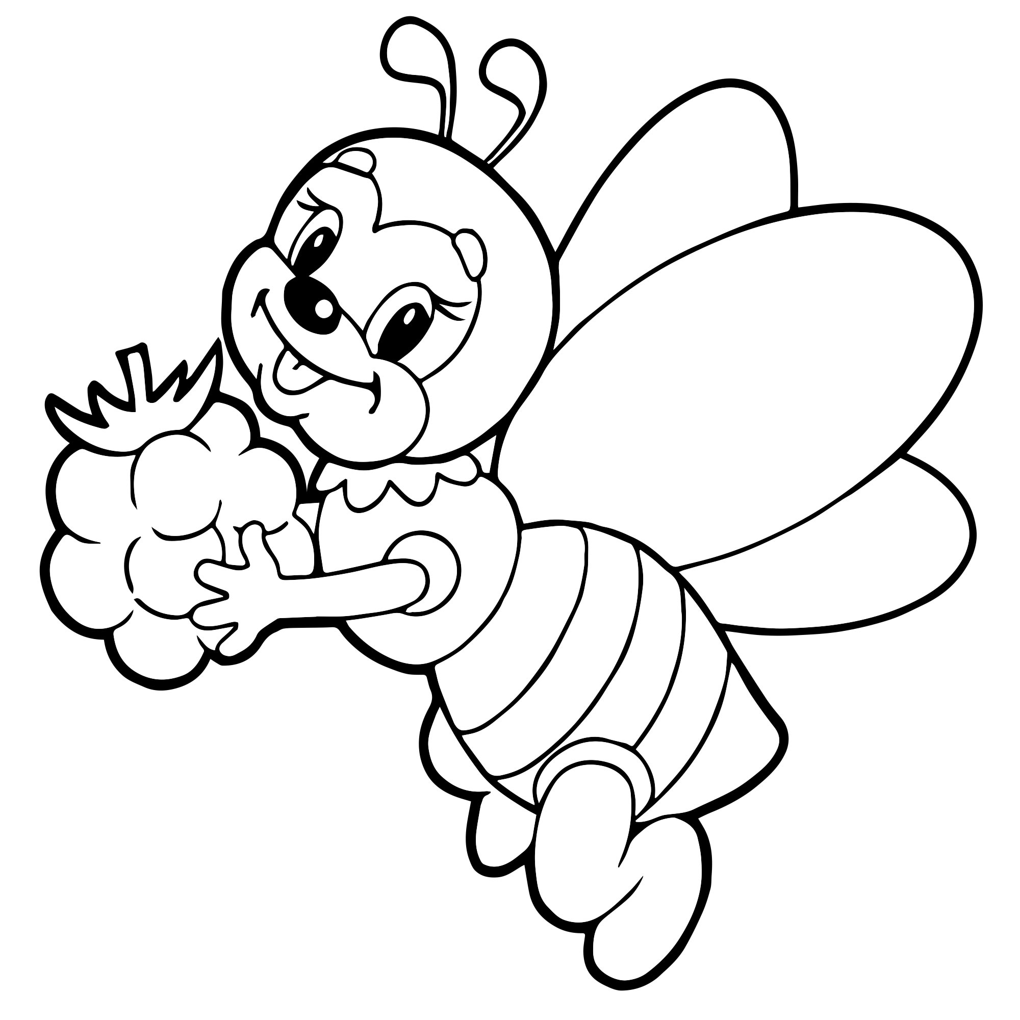 Раскраска Пчелка с малиной
