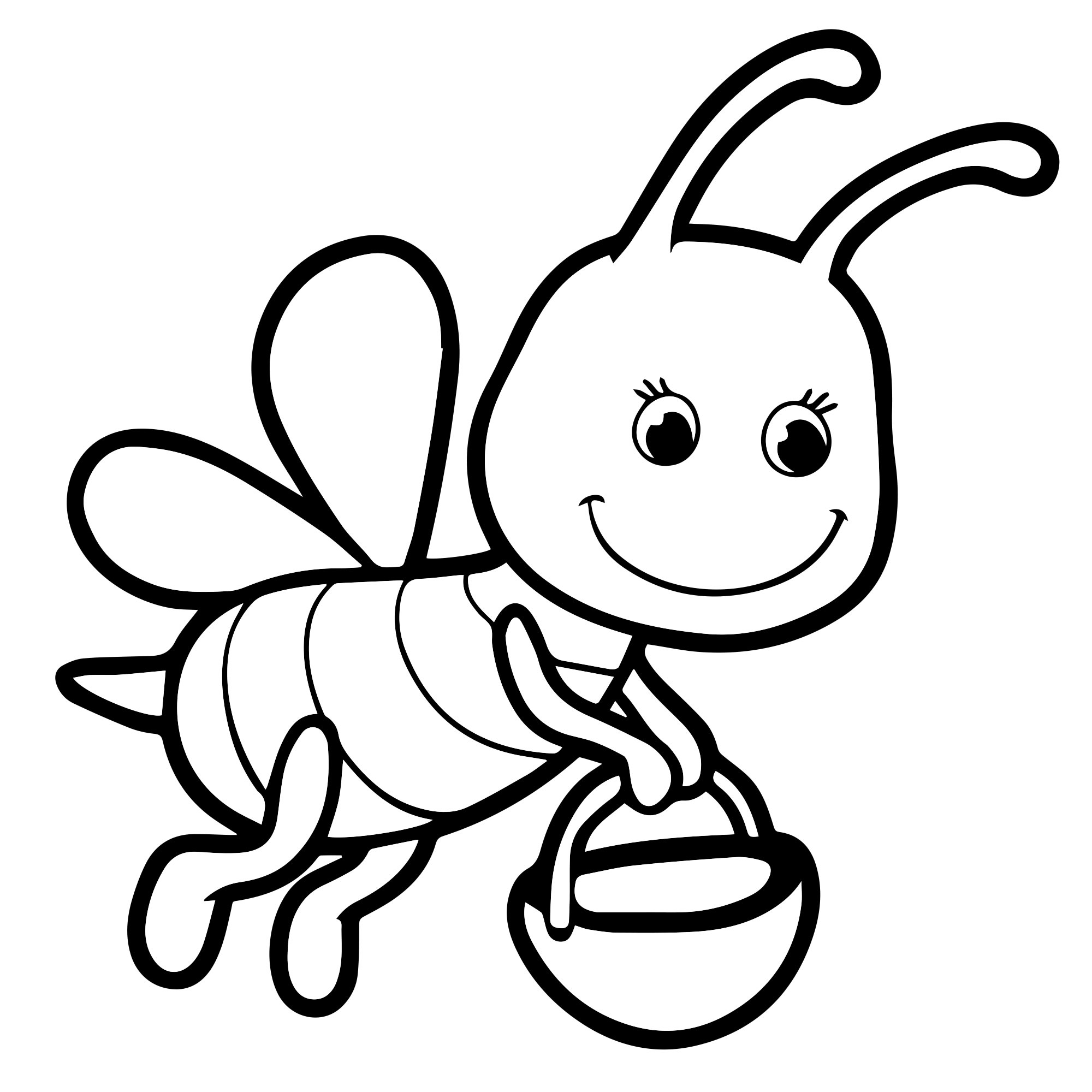 Скачать и распечатать Раскраска пчела