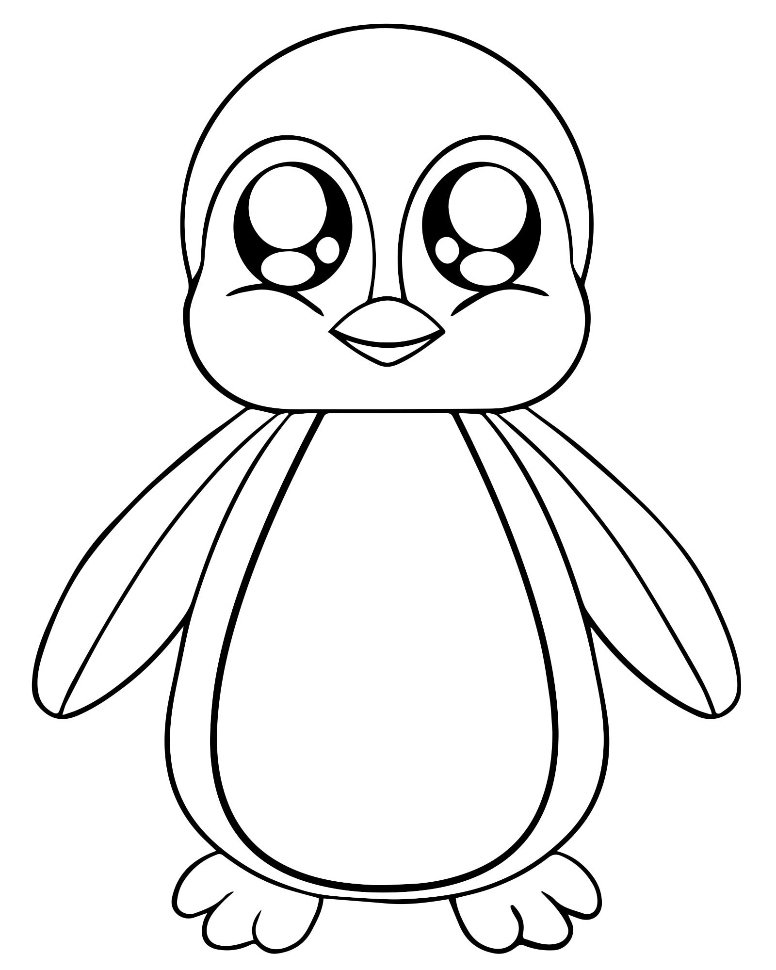 Рисунок пингвин - вид спереди