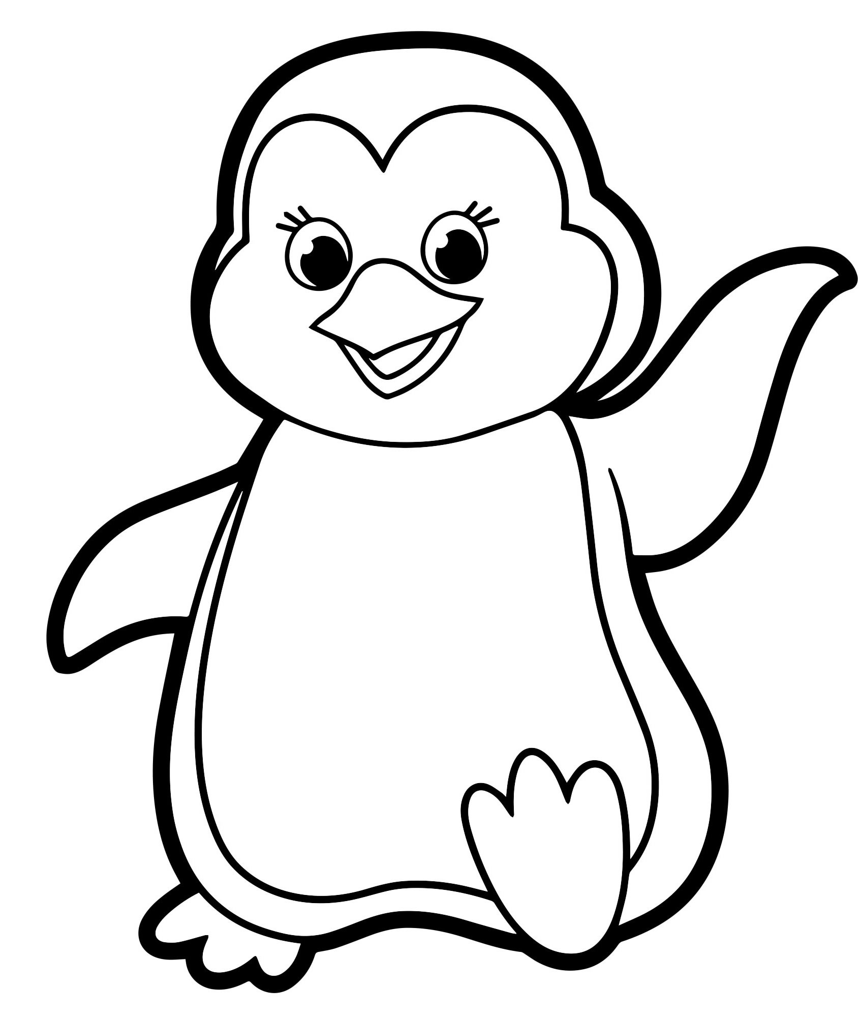 Красивый пингвин раскраска для детей