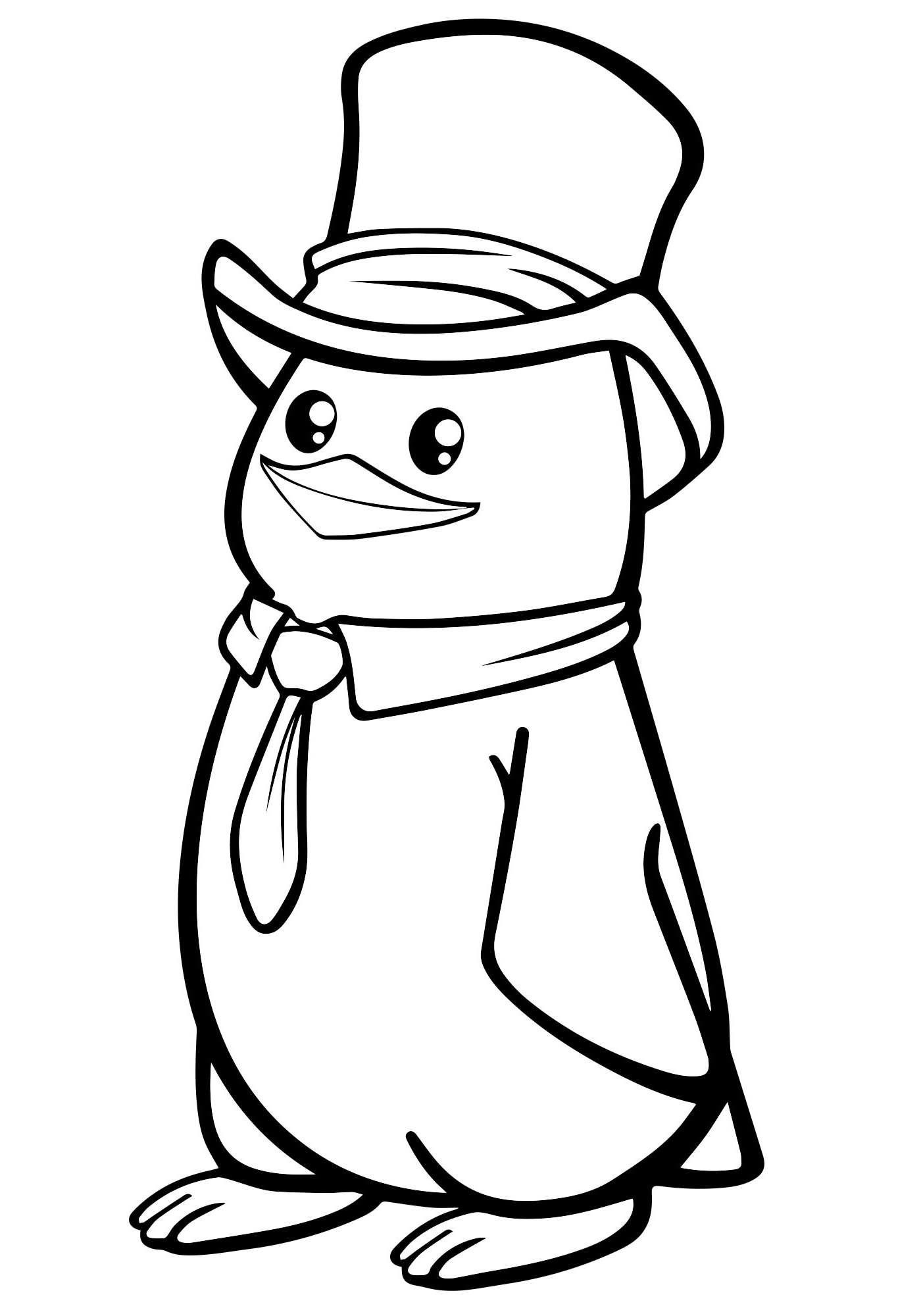 Пингвин из мультфильма раскраска для детей