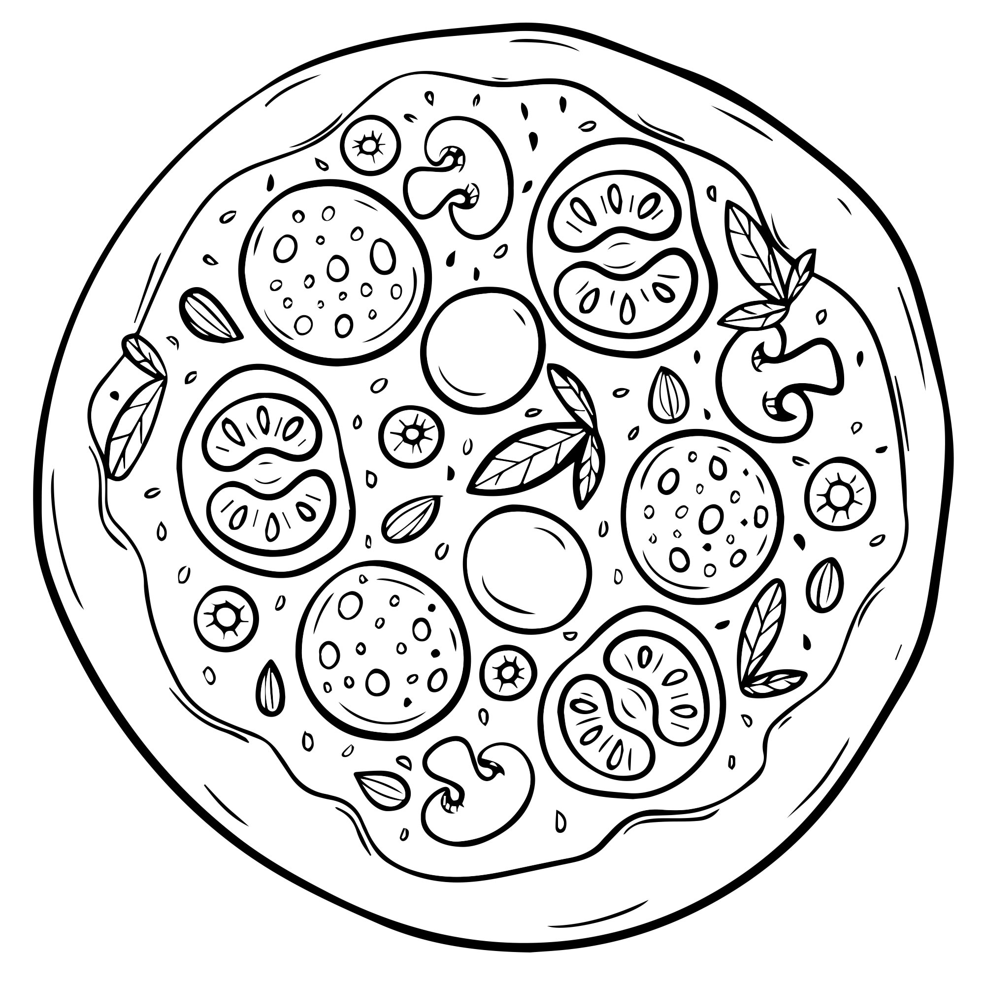 Раскраска пицца для детей ♥ Онлайн и Распечатать Бесплатно!