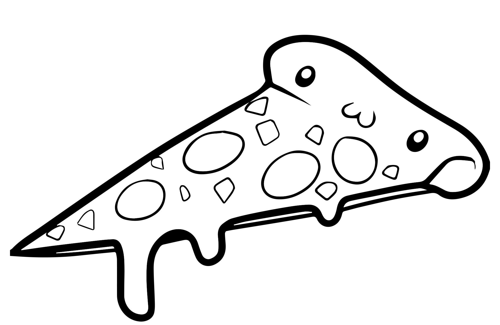 Раскраска пицца с примером раскраски для детей раскраска с едой