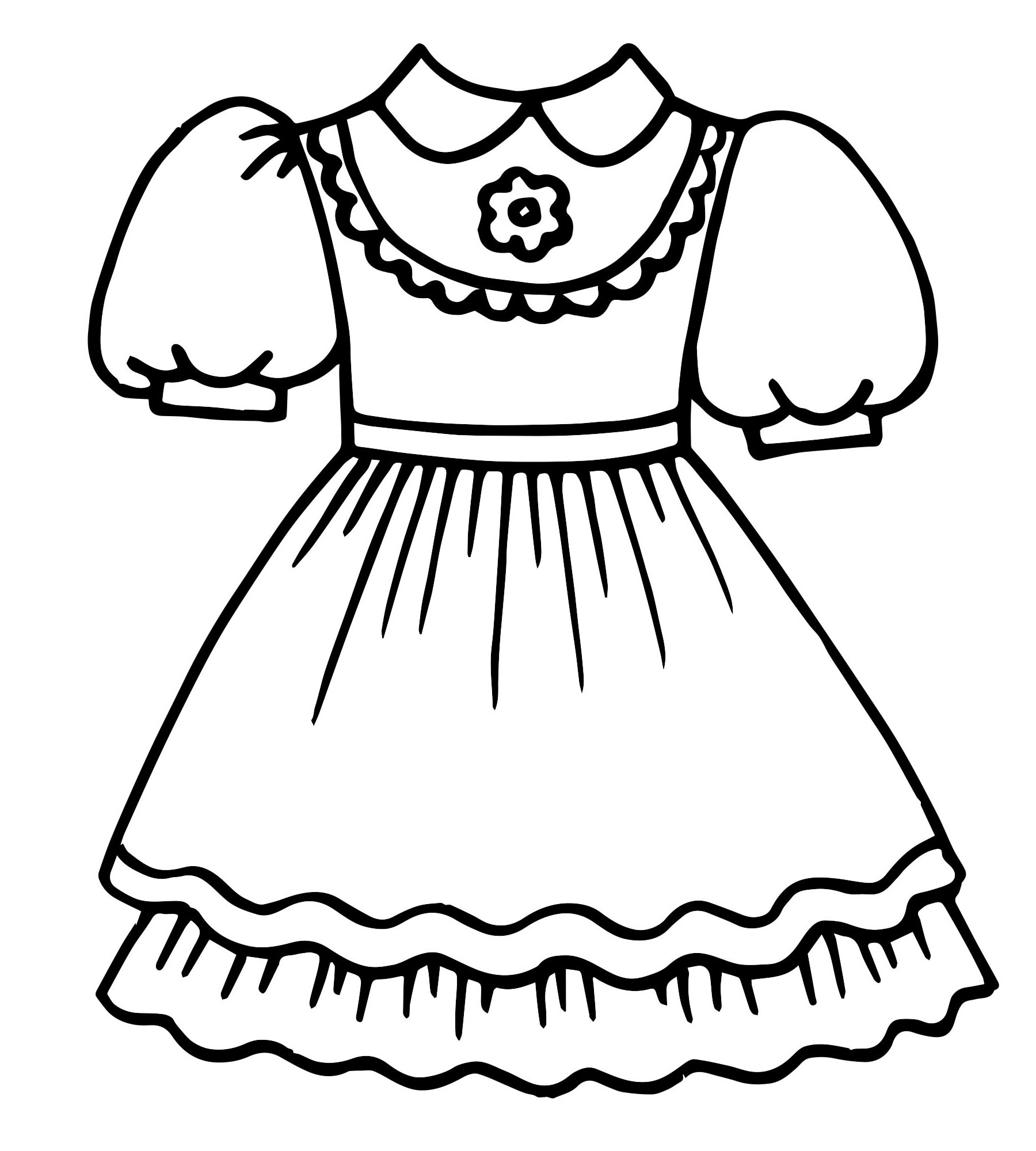 Платье рисунок для детей раскраска