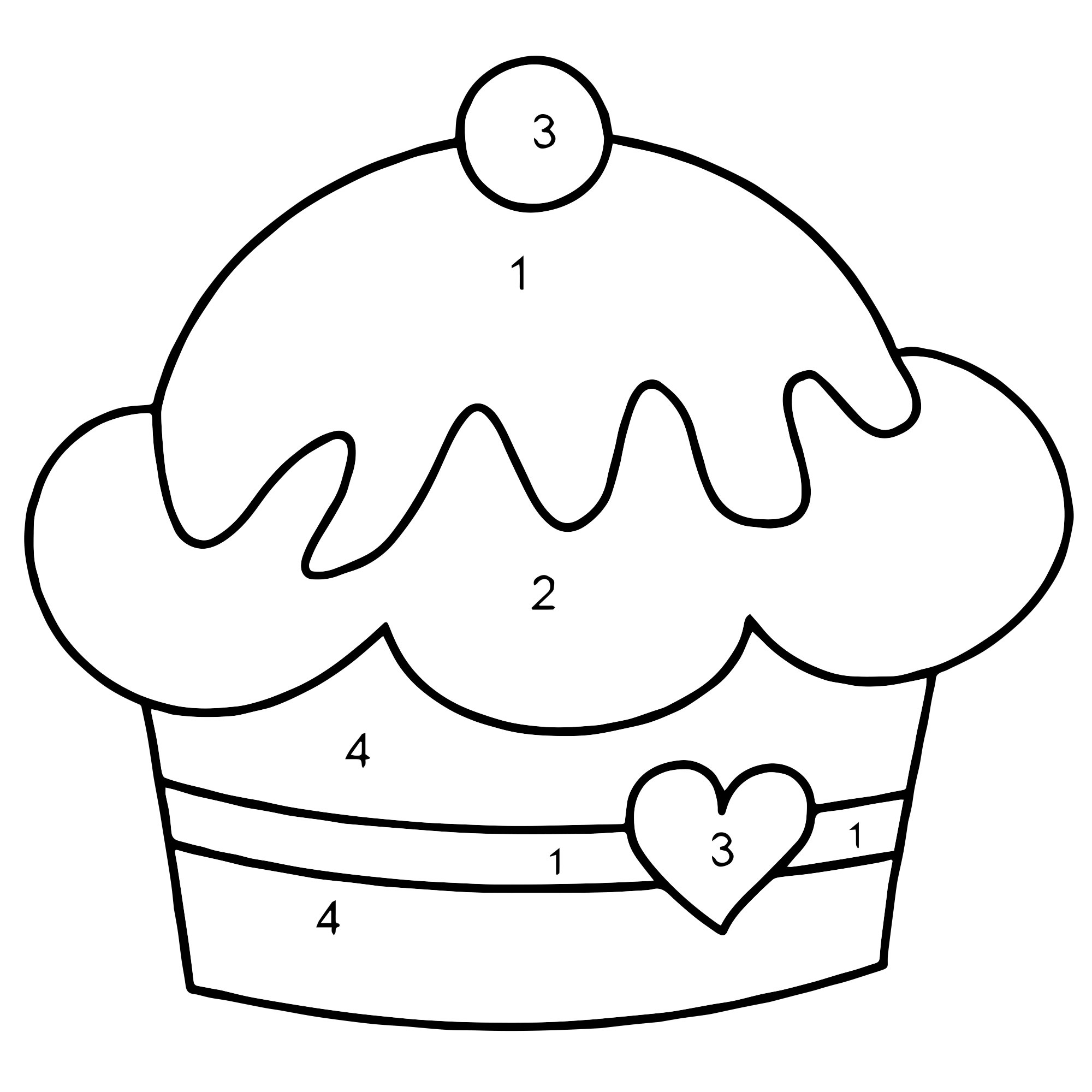Раскраска Десерт – пирожное из бисквитного теста