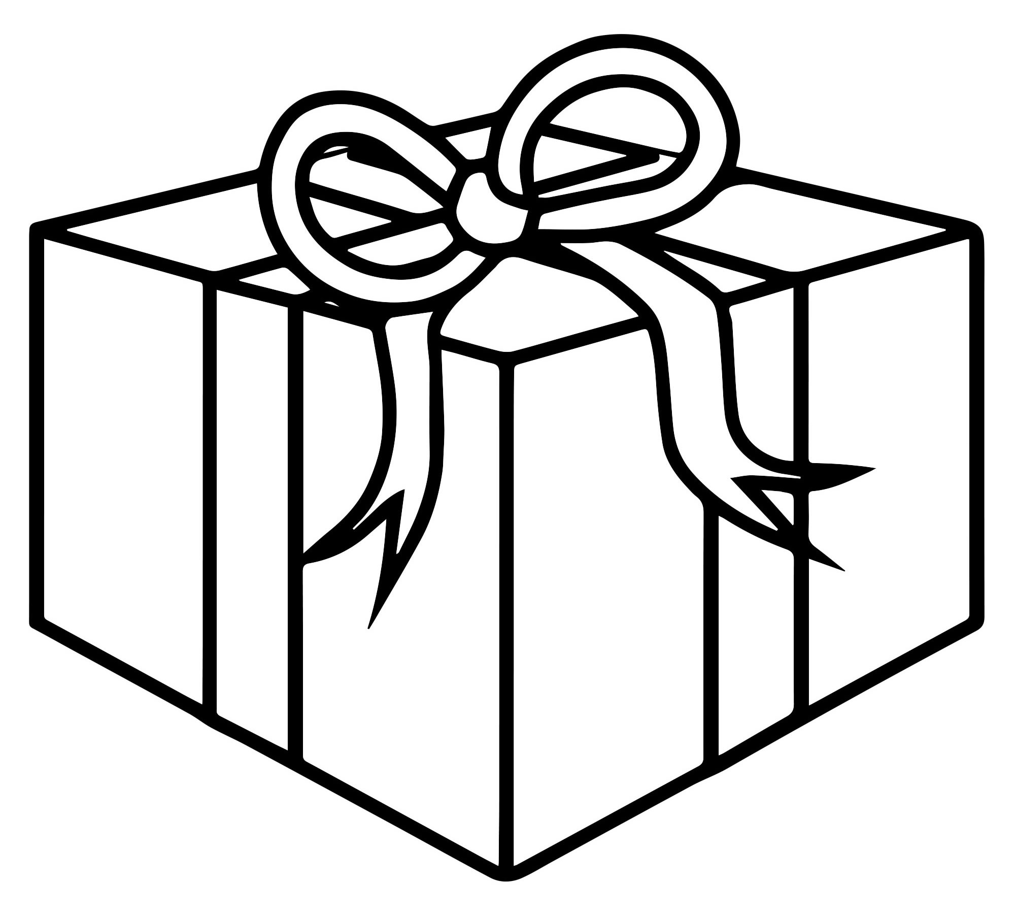 раскраска Открыть коробку с рождественских подарков раскраски