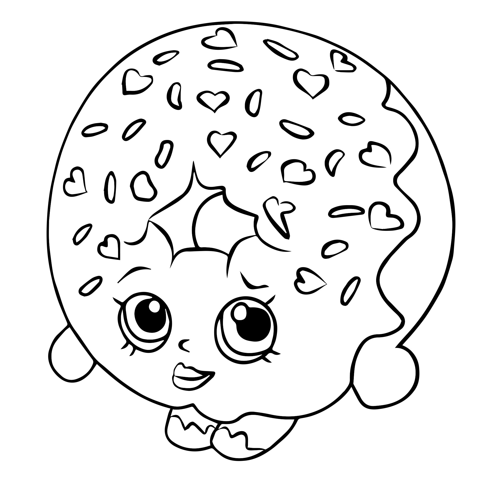 Пончик из мультика раскраска для детей