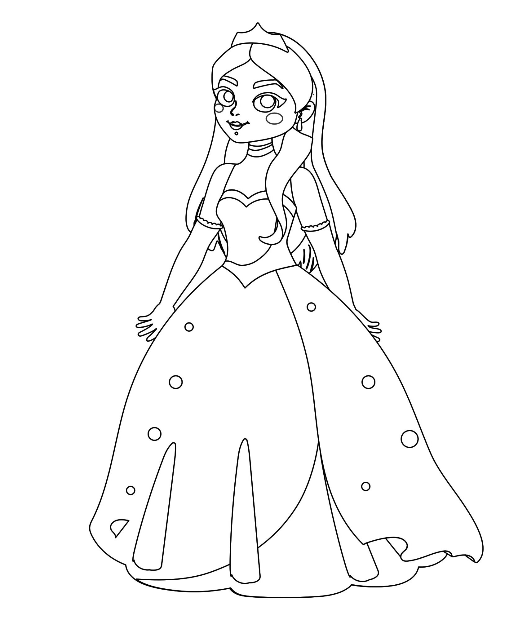 Принцесса с диадемой раскраска для детей