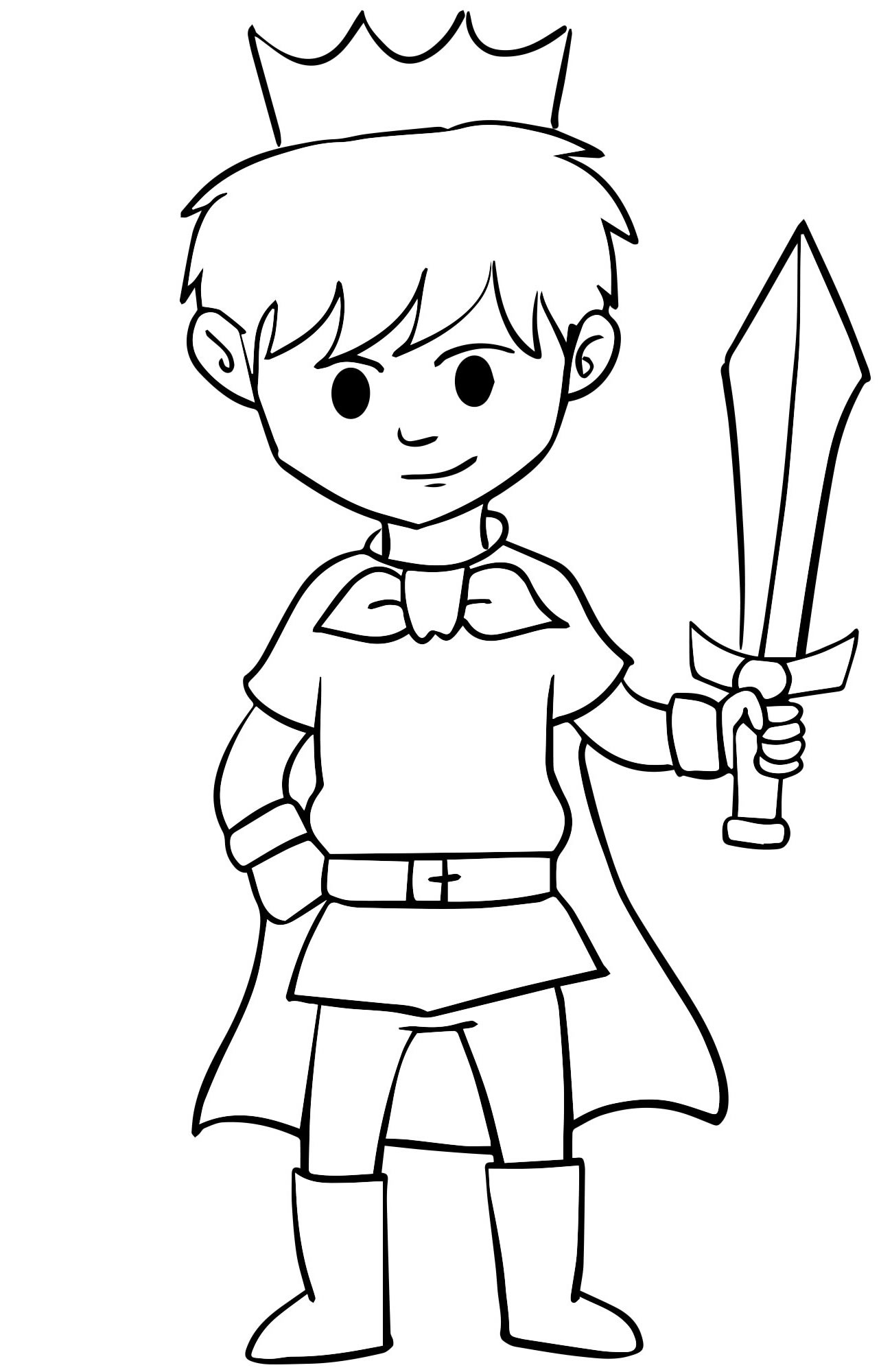 Принц с мечом раскраска для детей