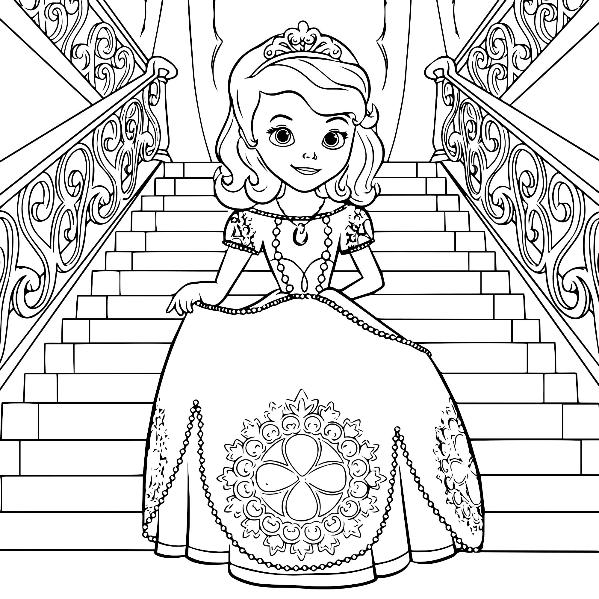 Раскраска принцесса Принцесса София. раскраски с принцессой София для детей
