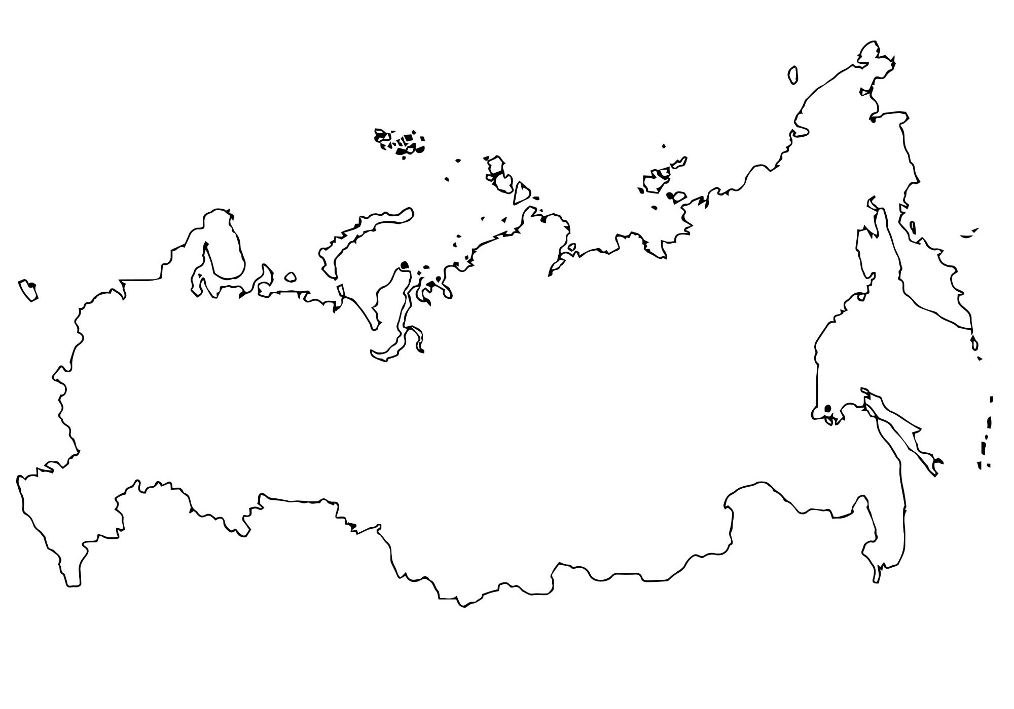 Карта России — раскраска для детей. Распечатать бесплатно.