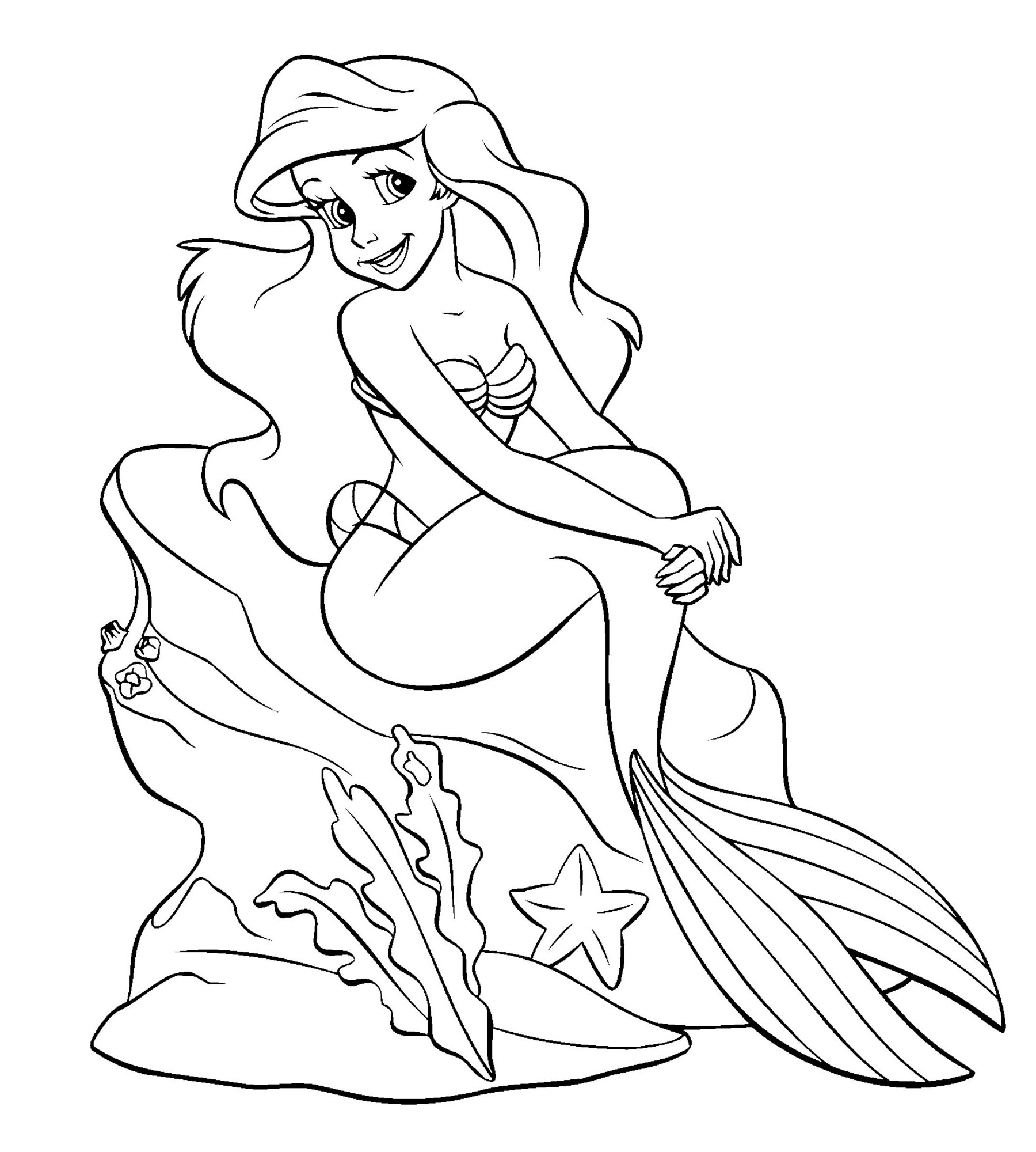 Раскраска принцесса-русалка | Премиум векторы