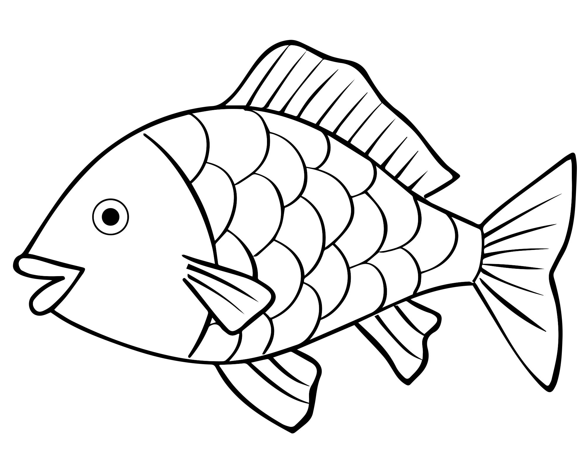 Раскраска Рыбы для детей распечатать бесплатно в формате а4