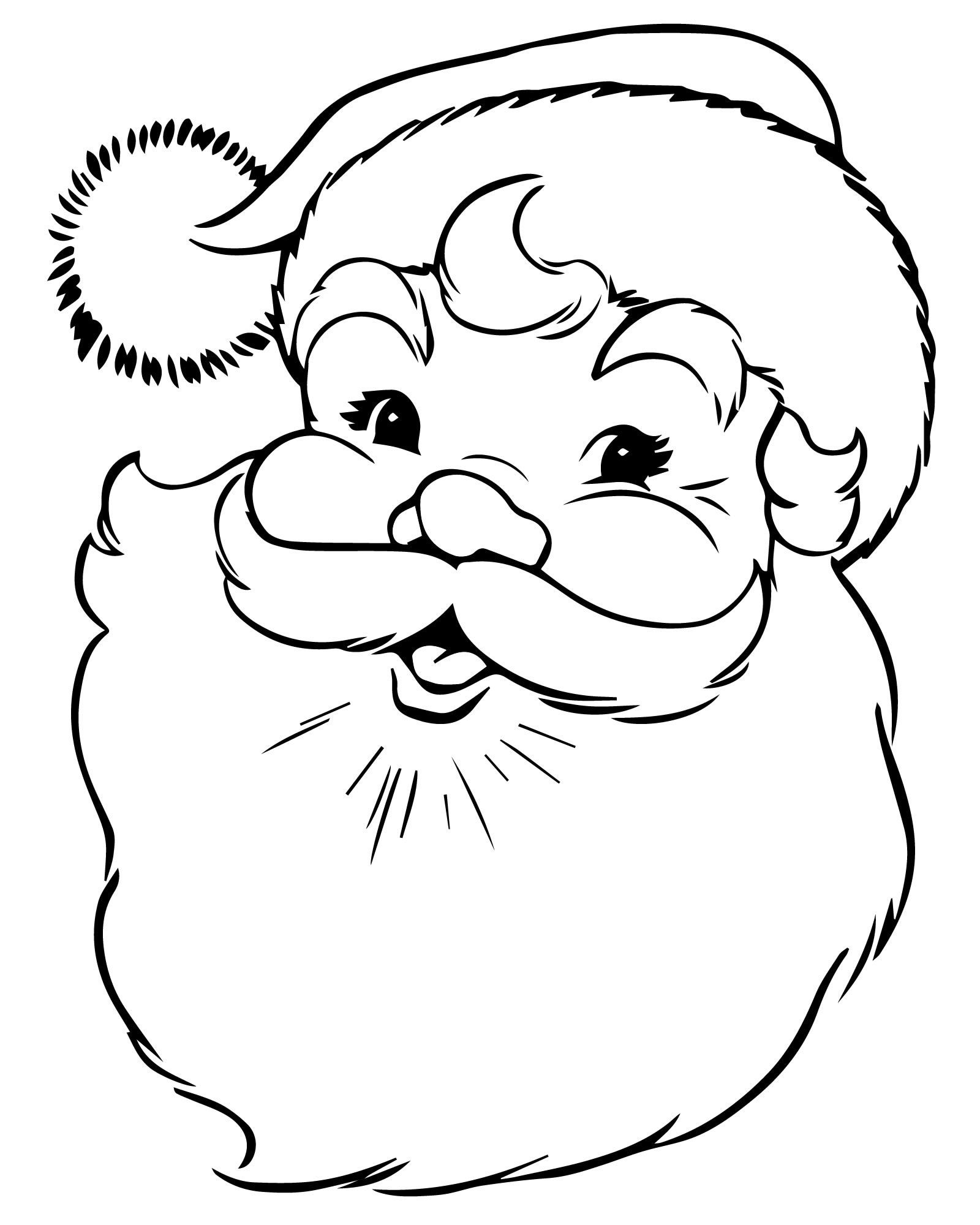 Портрет Санта-Клауса раскраска для детей