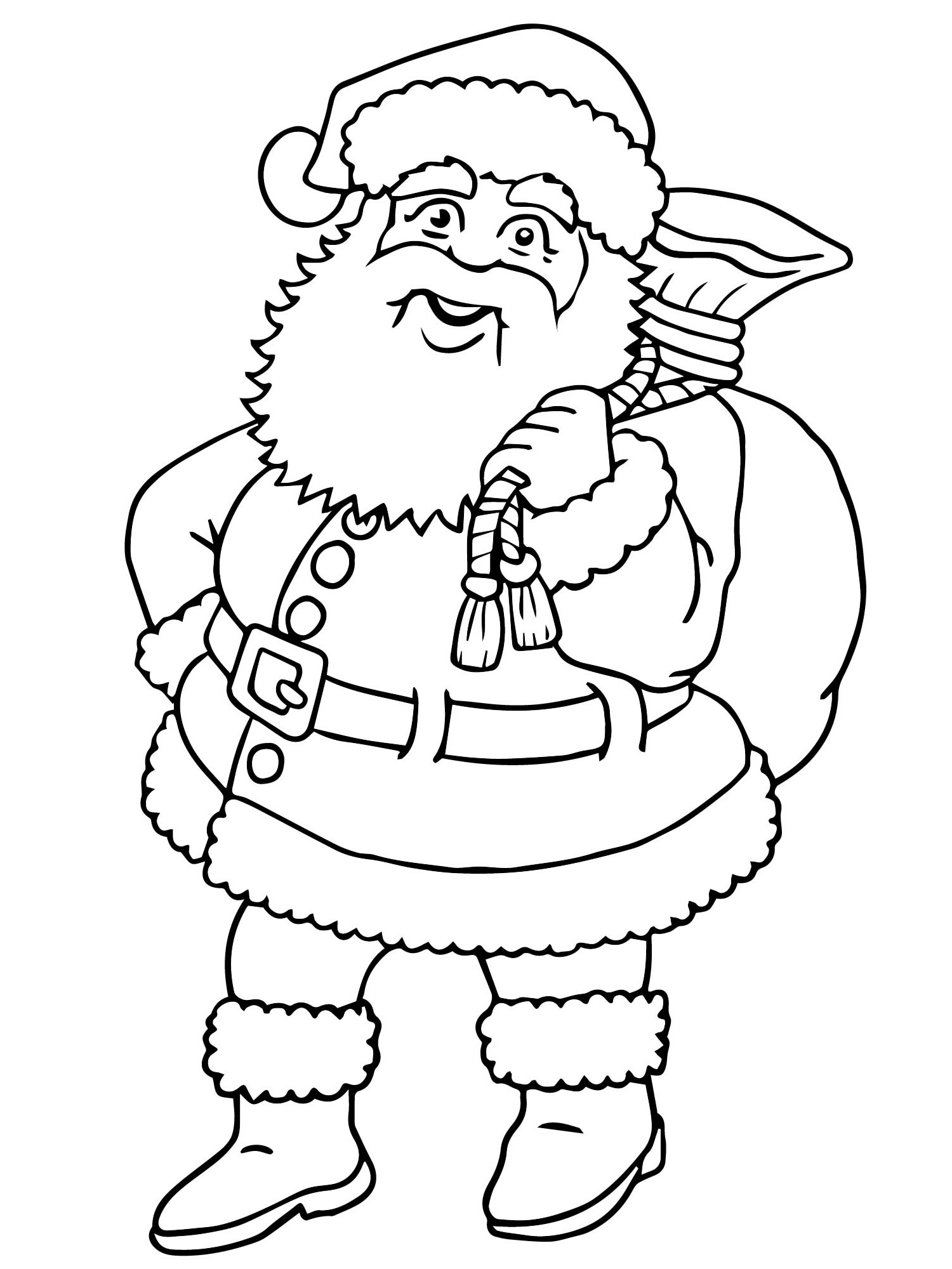 Санта Клаус рисунок раскраска