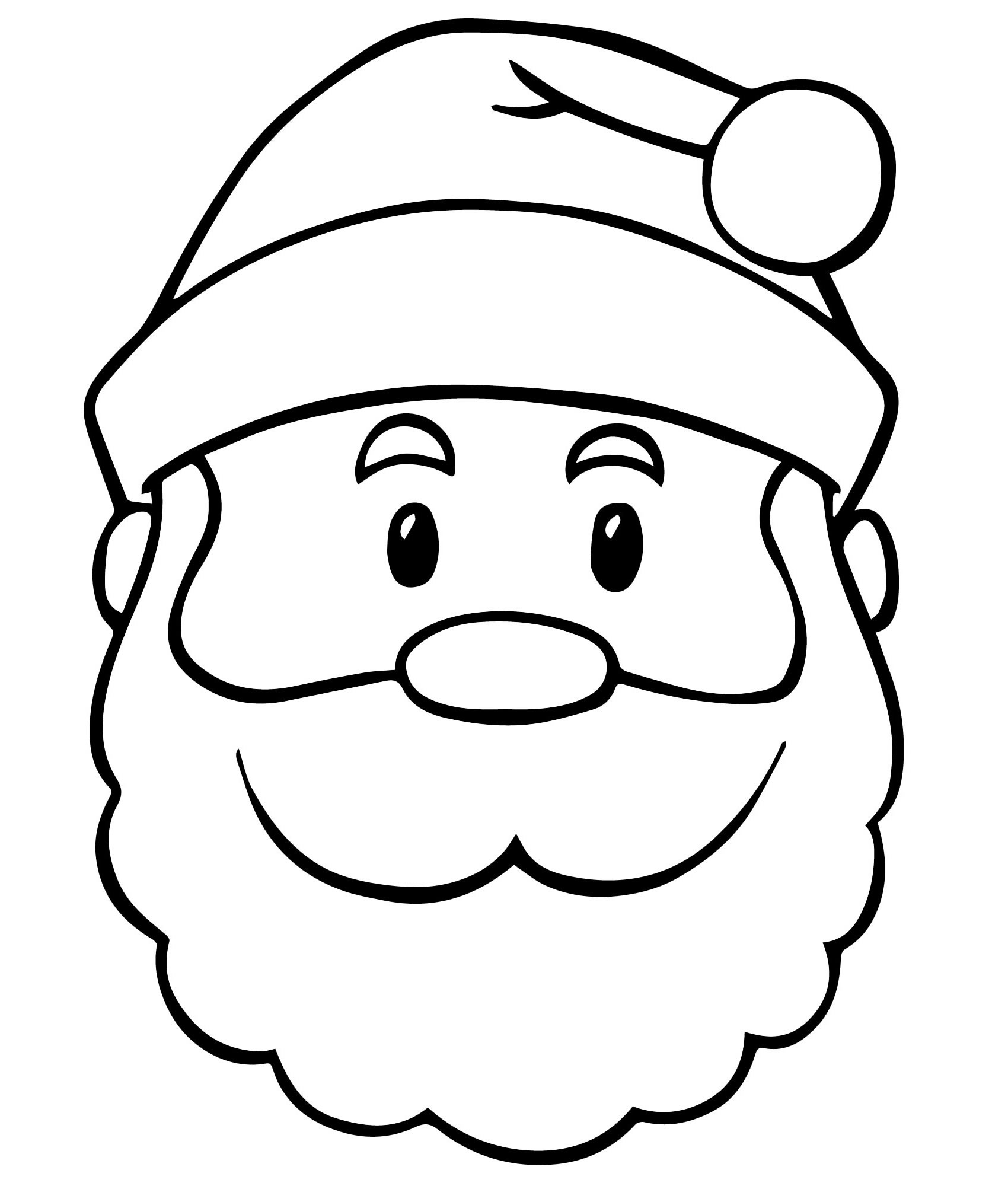 Лицо Санта-Клауса раскраска для детей
