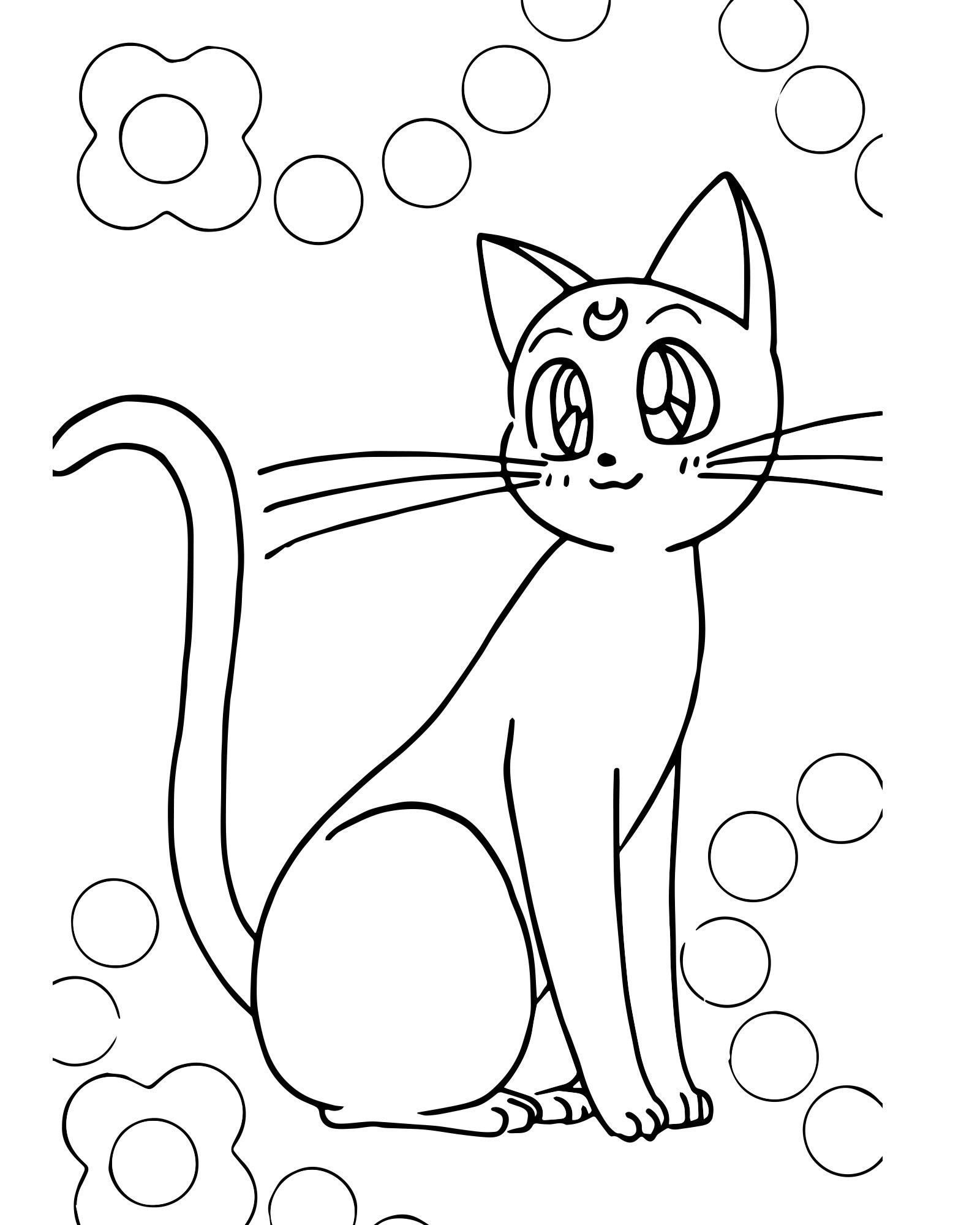 Кошечка Сейлор Мун раскраска для детей