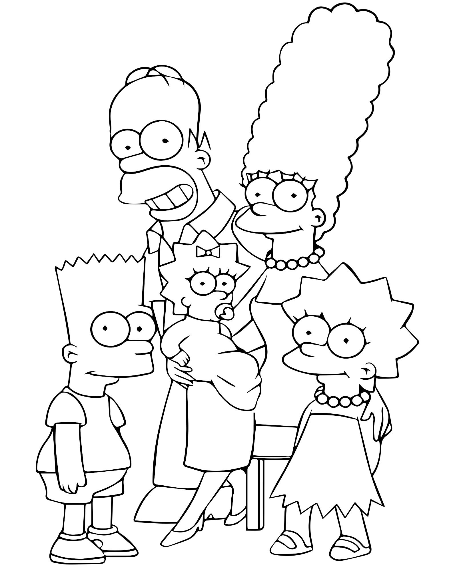 Барт Симпсон раскраска