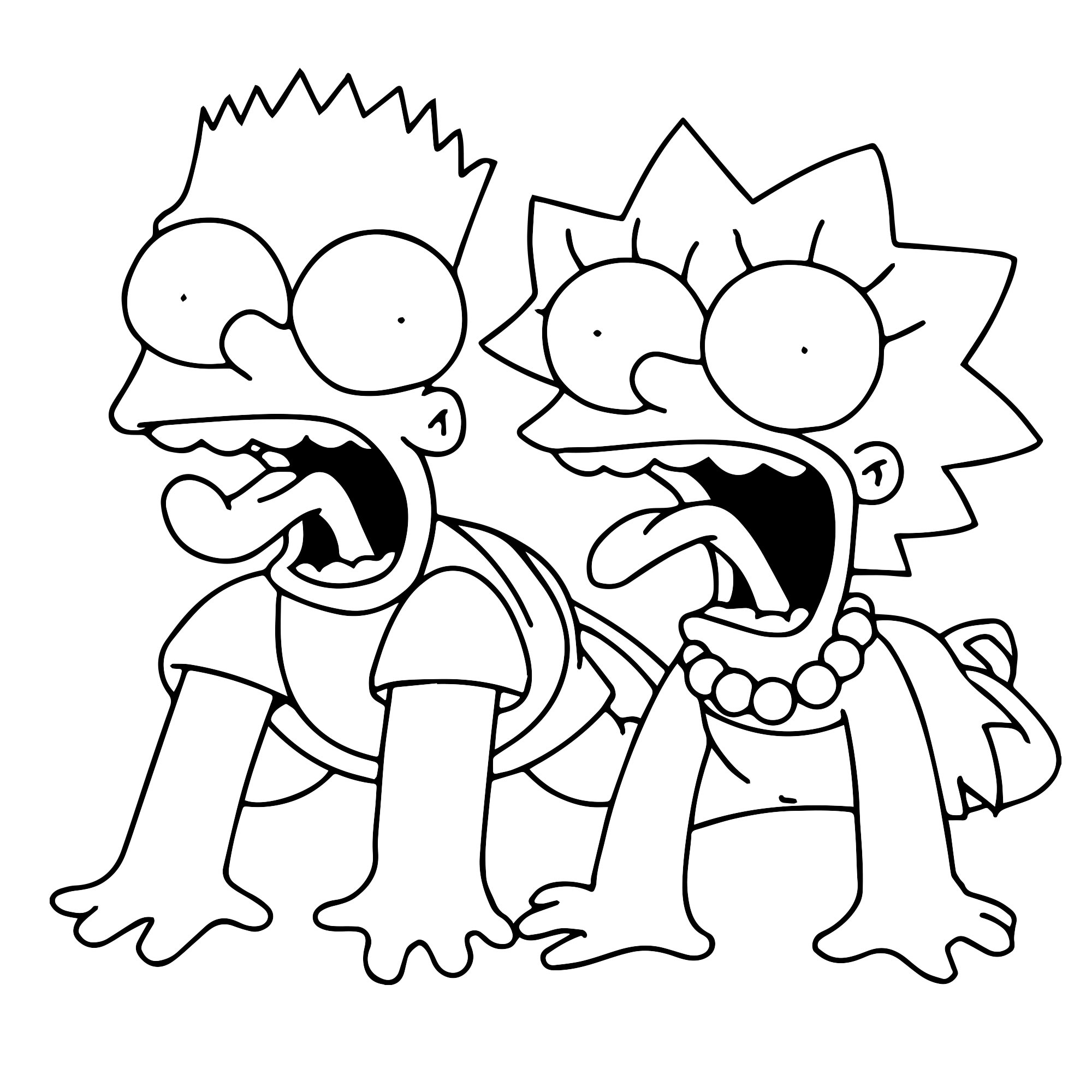 Барт и Лиза раскраска для детей