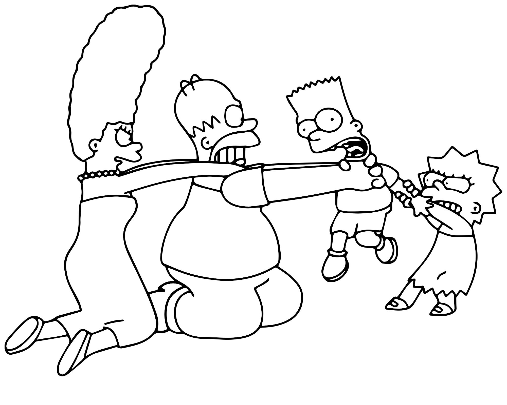 Семейка Симпсоны раскраска для детей
