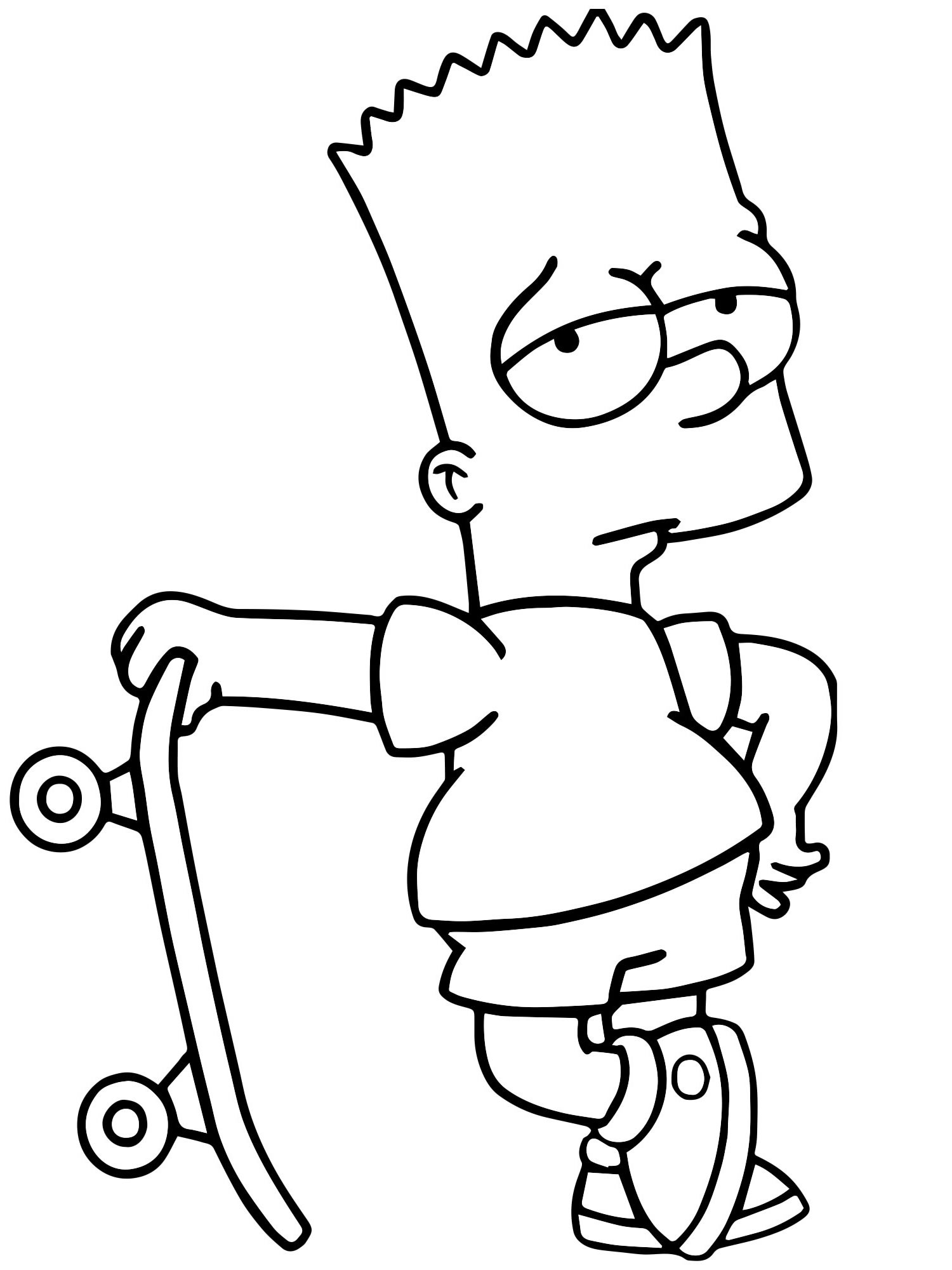 Барт Симпсон раскраска для детей