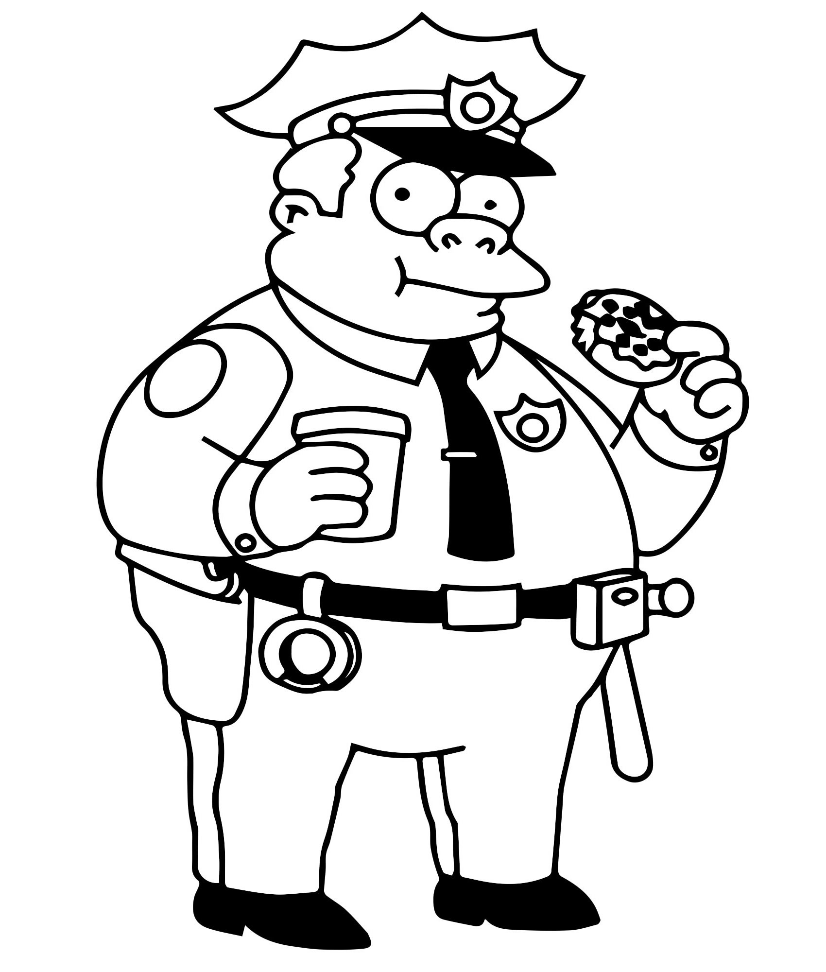 Полицейский из Симпсонов раскраска для детей