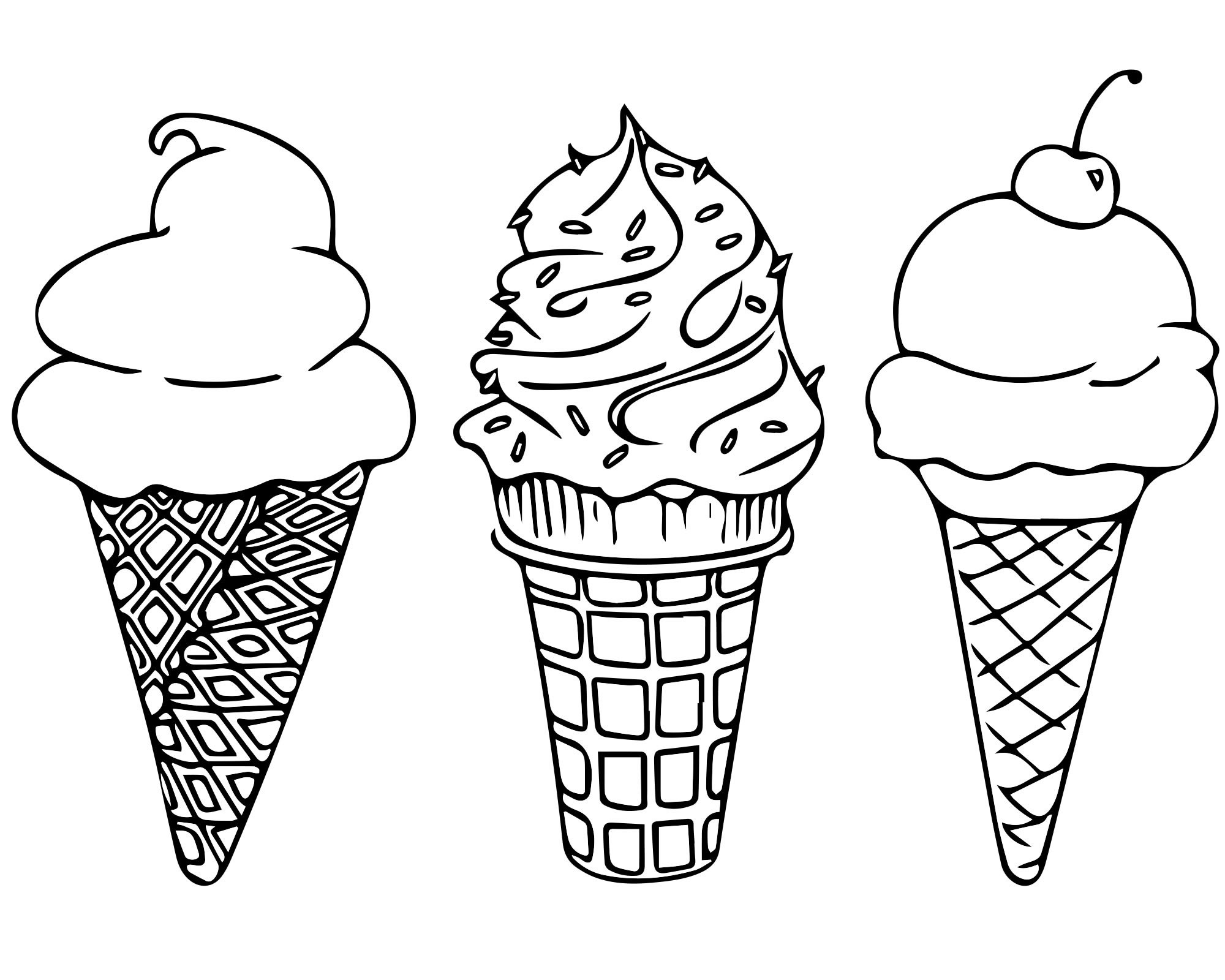 Мороженое для скетчинга раскраска для детей