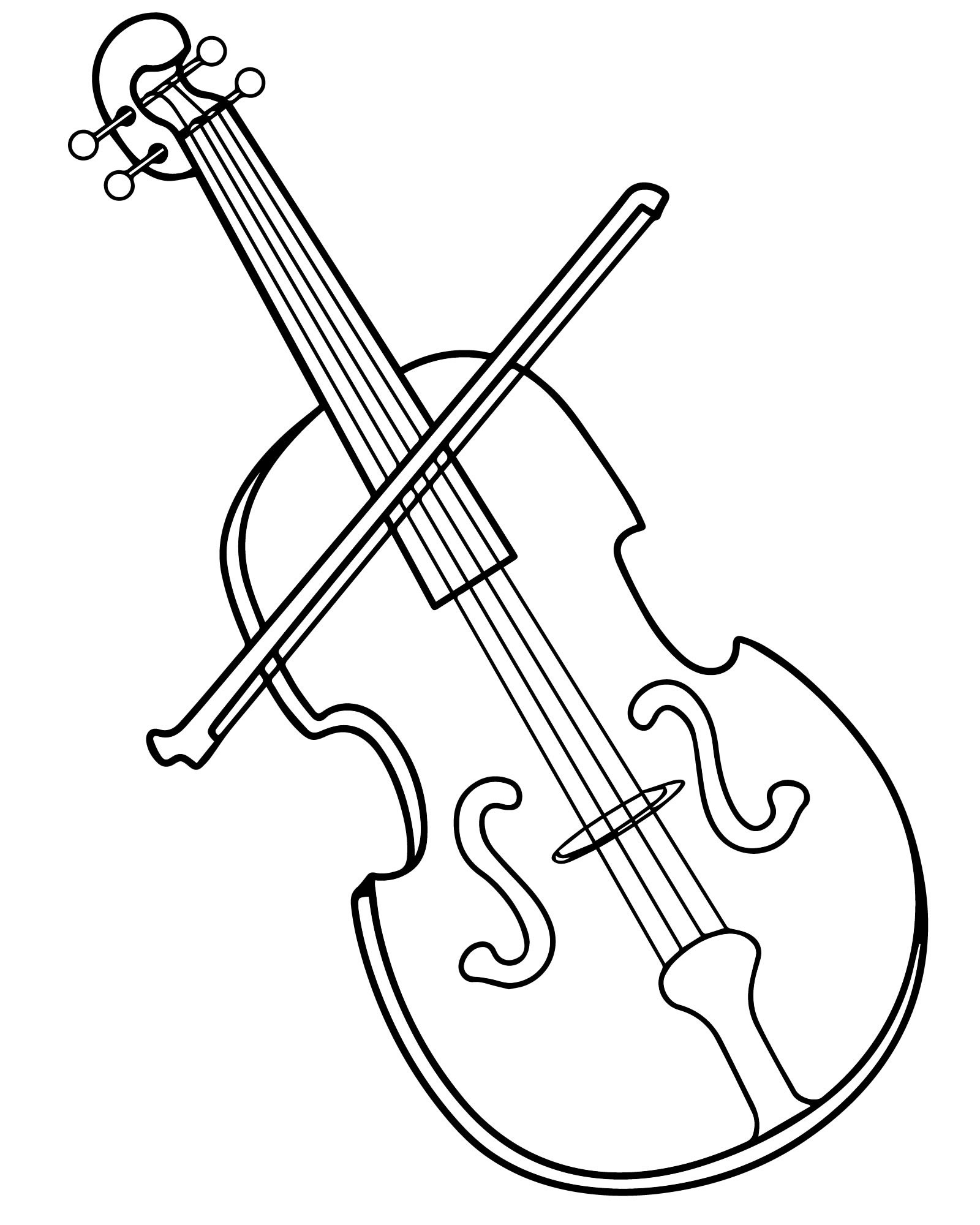 Инструмент скрипка раскраска для детей