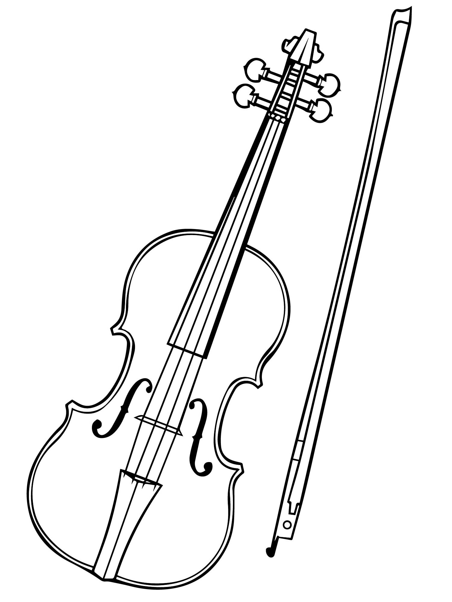 Скрипка и смычок раскраска для детей