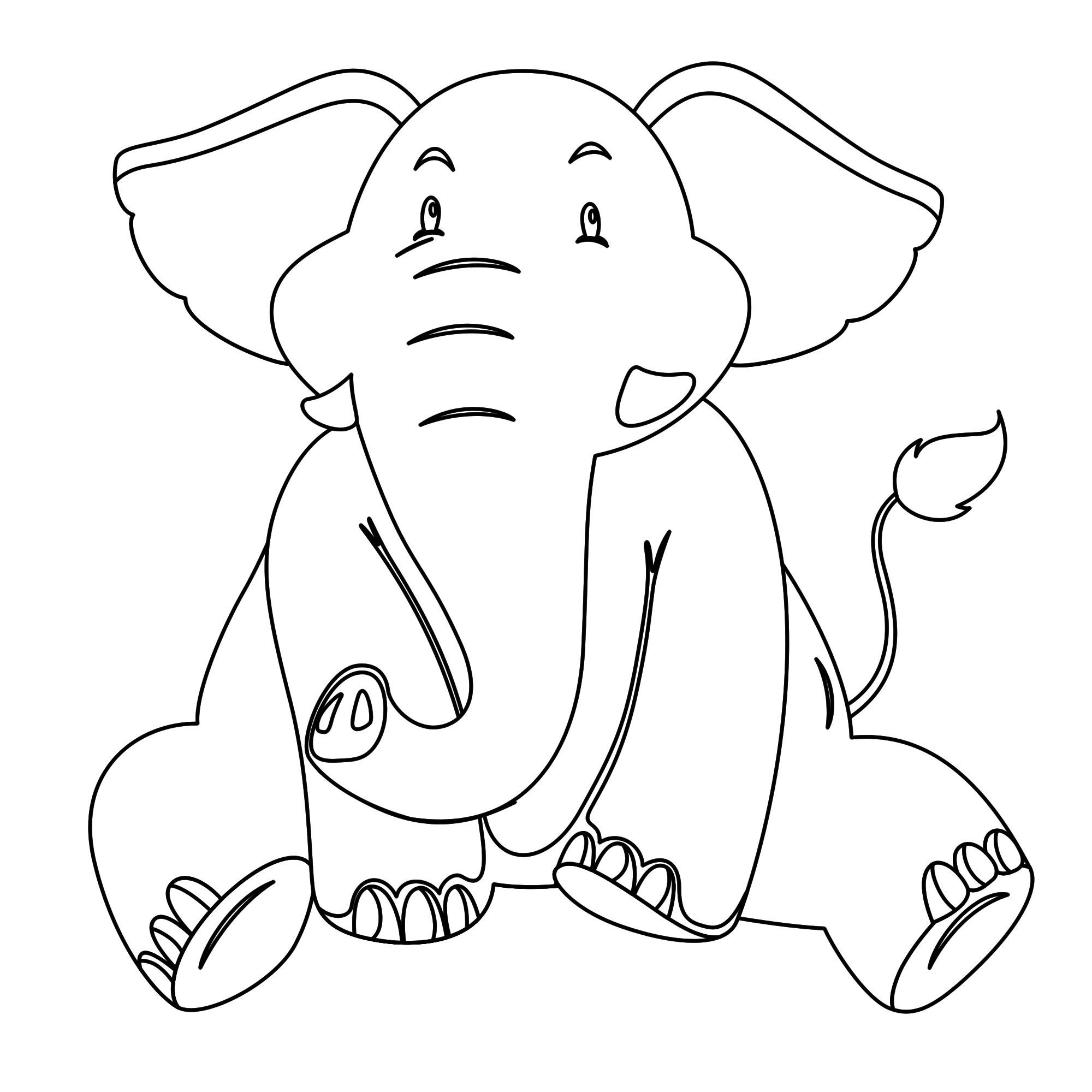 Скачать или распечатать раскраски Слон для детей