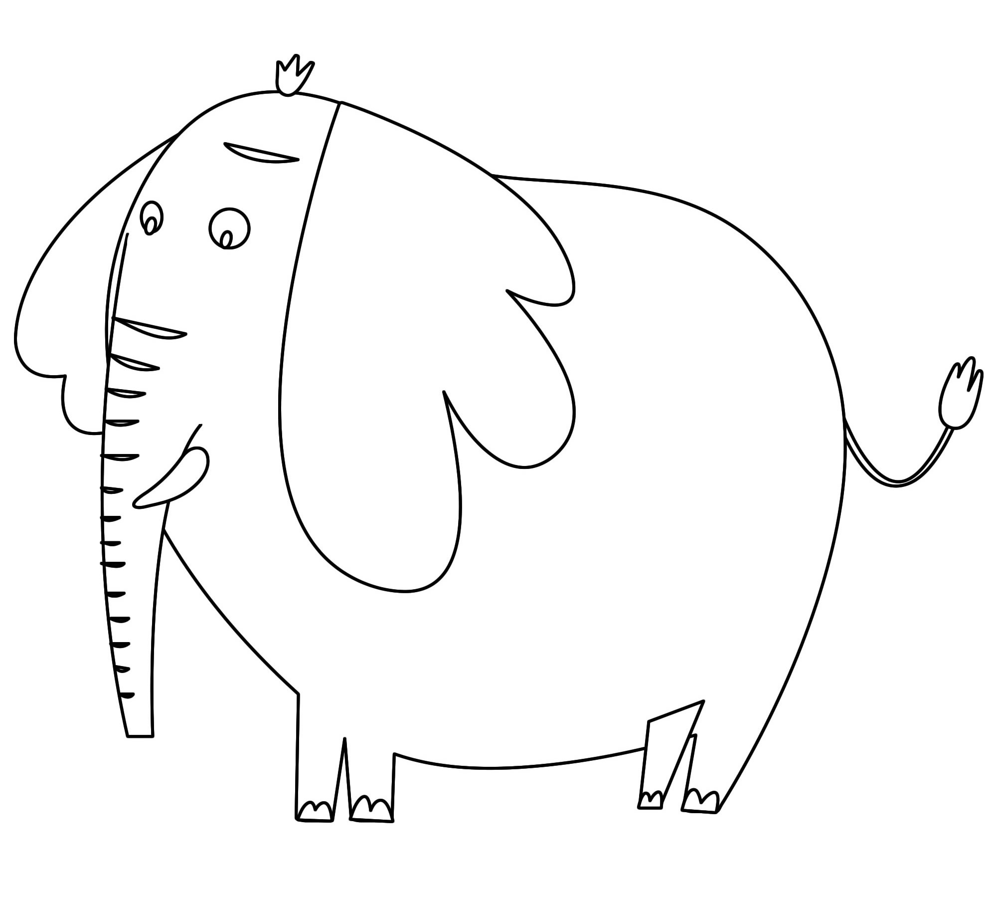 Огромный слон раскраска для детей