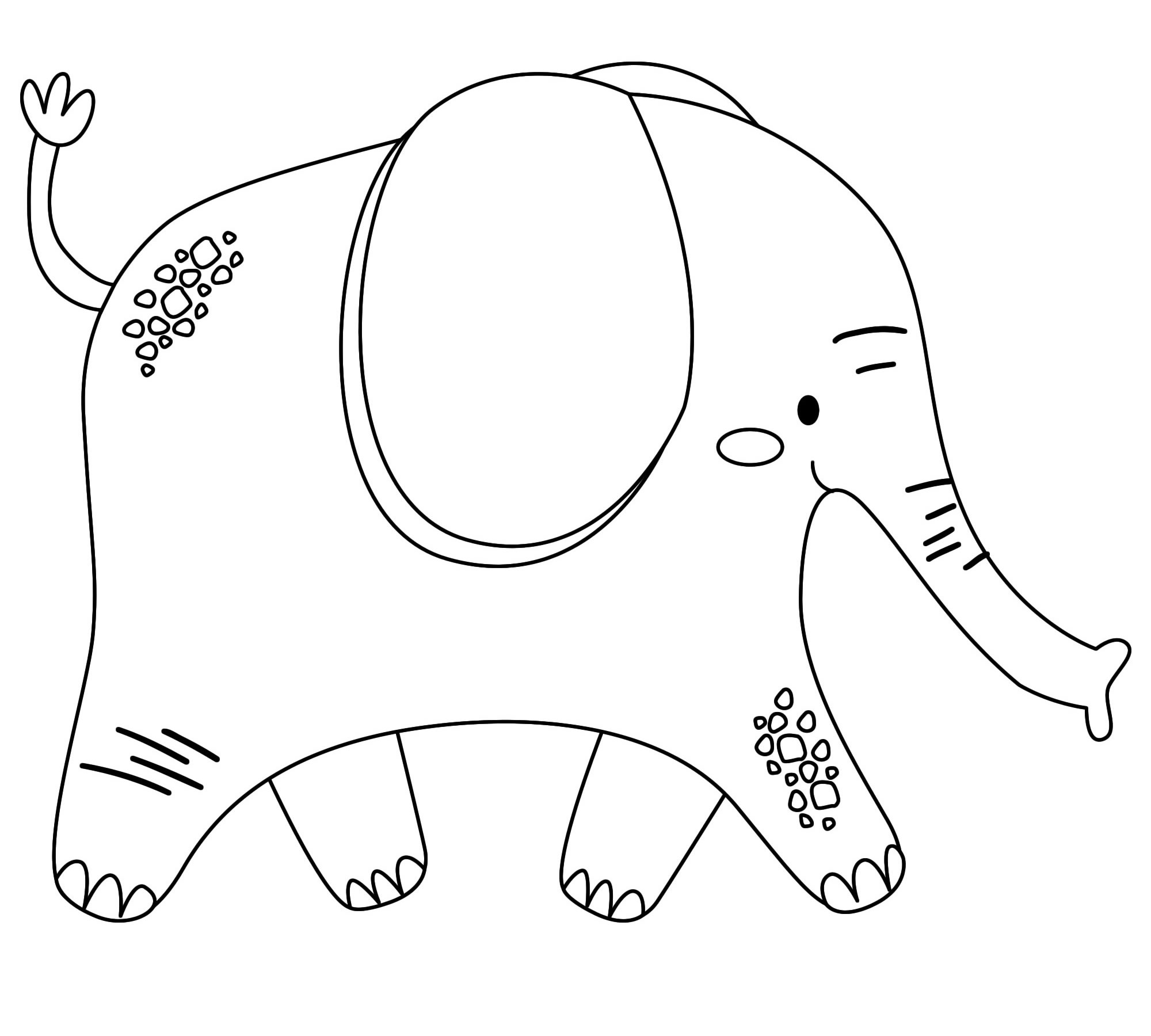 Слон с большими ушами раскраска для детей