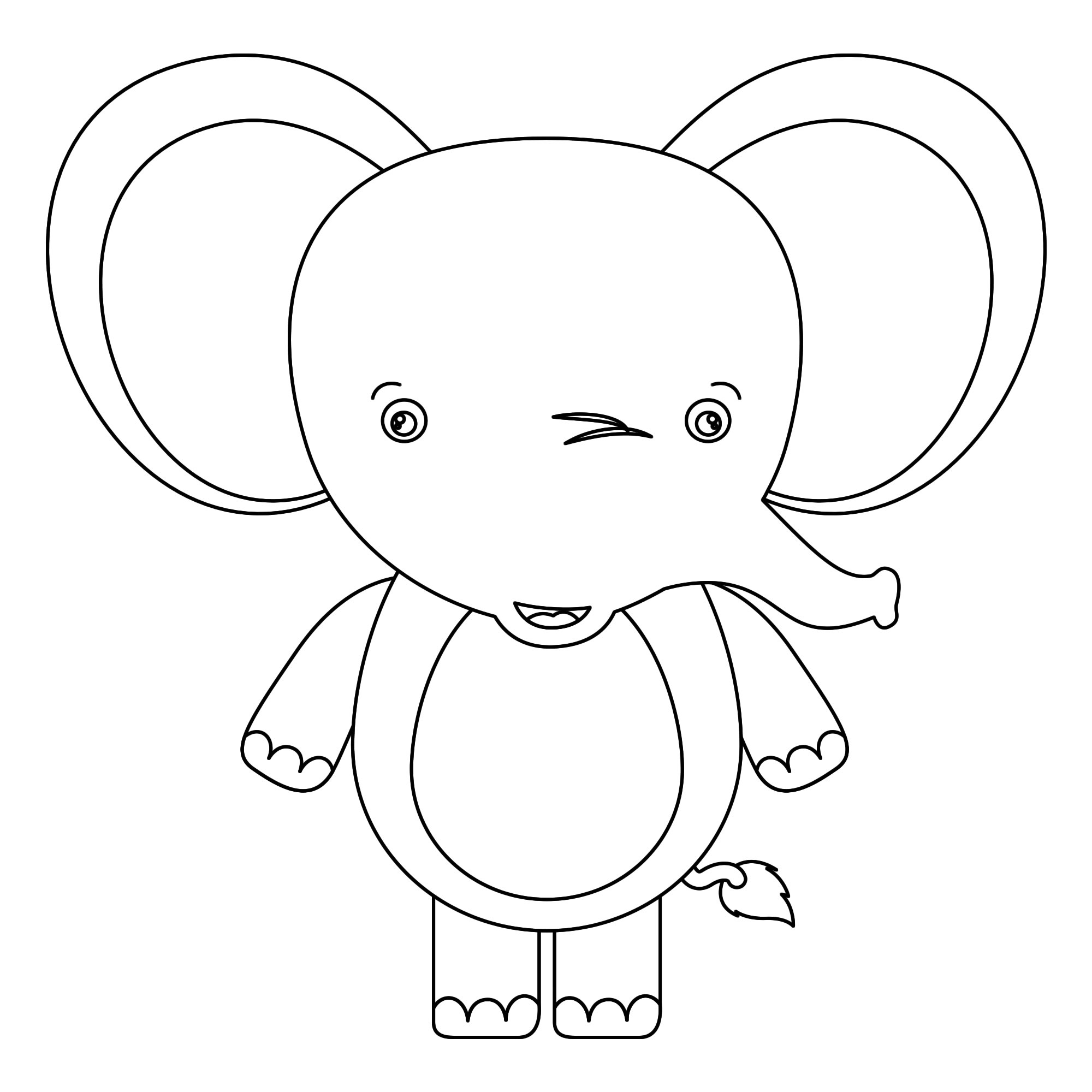 Слон из мультфильма раскраска для детей
