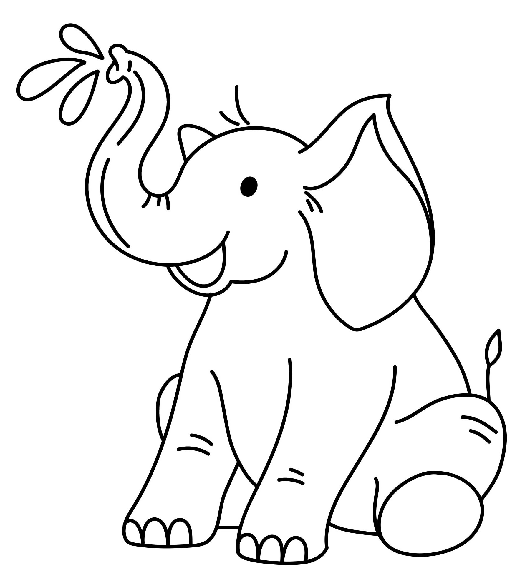 Смешной слон раскраска для детей