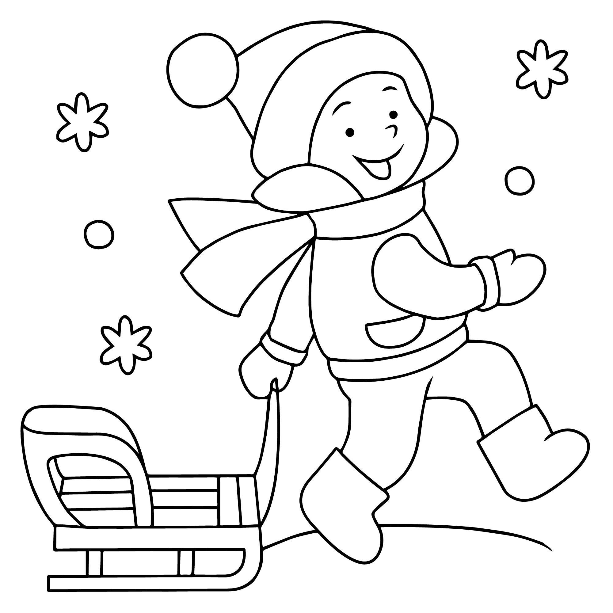 Раскраски зимние забавы для детей 4 лет