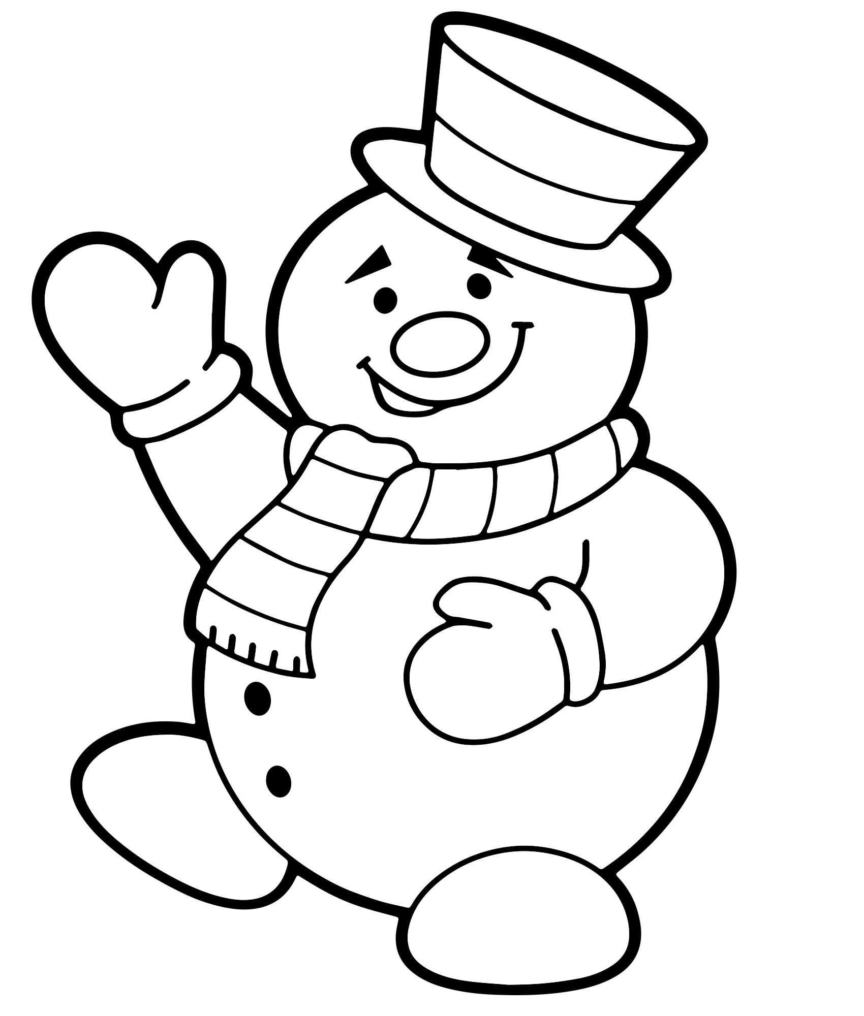 Веселый снеговик - Новый год - Раскраски антистресс