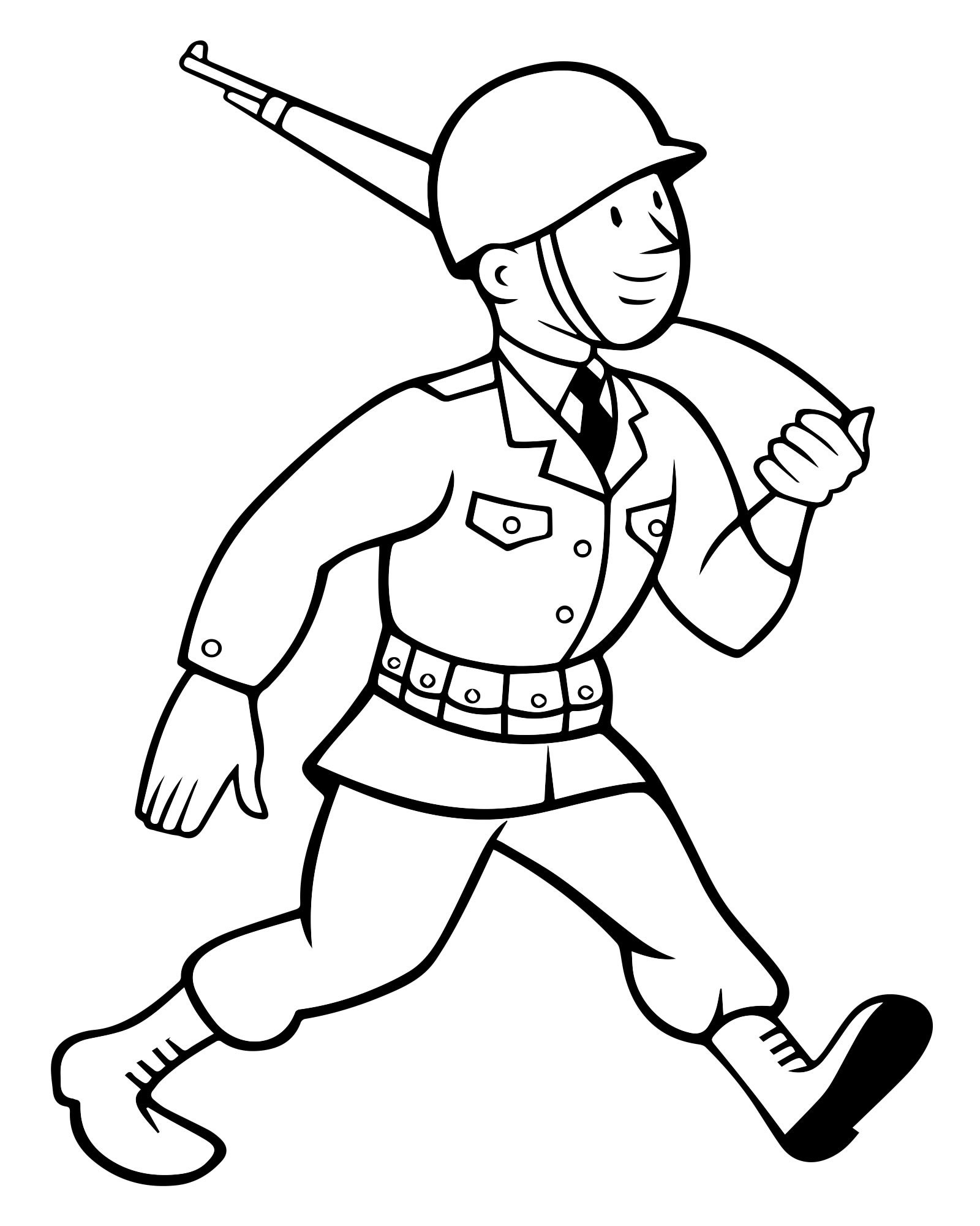Солдат с винтовкой раскраска для детей