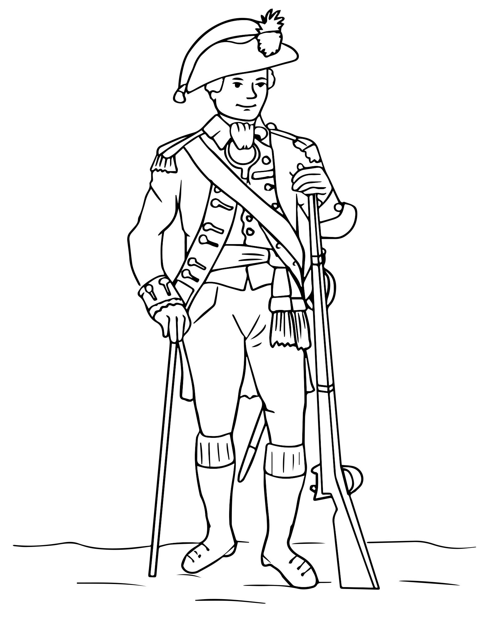 Солдат 19 века раскраска для детей