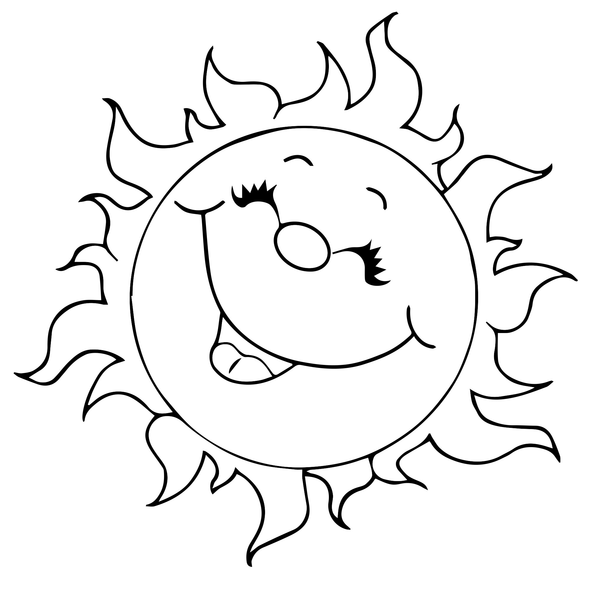 Весёлое солнышко раскраска для детей