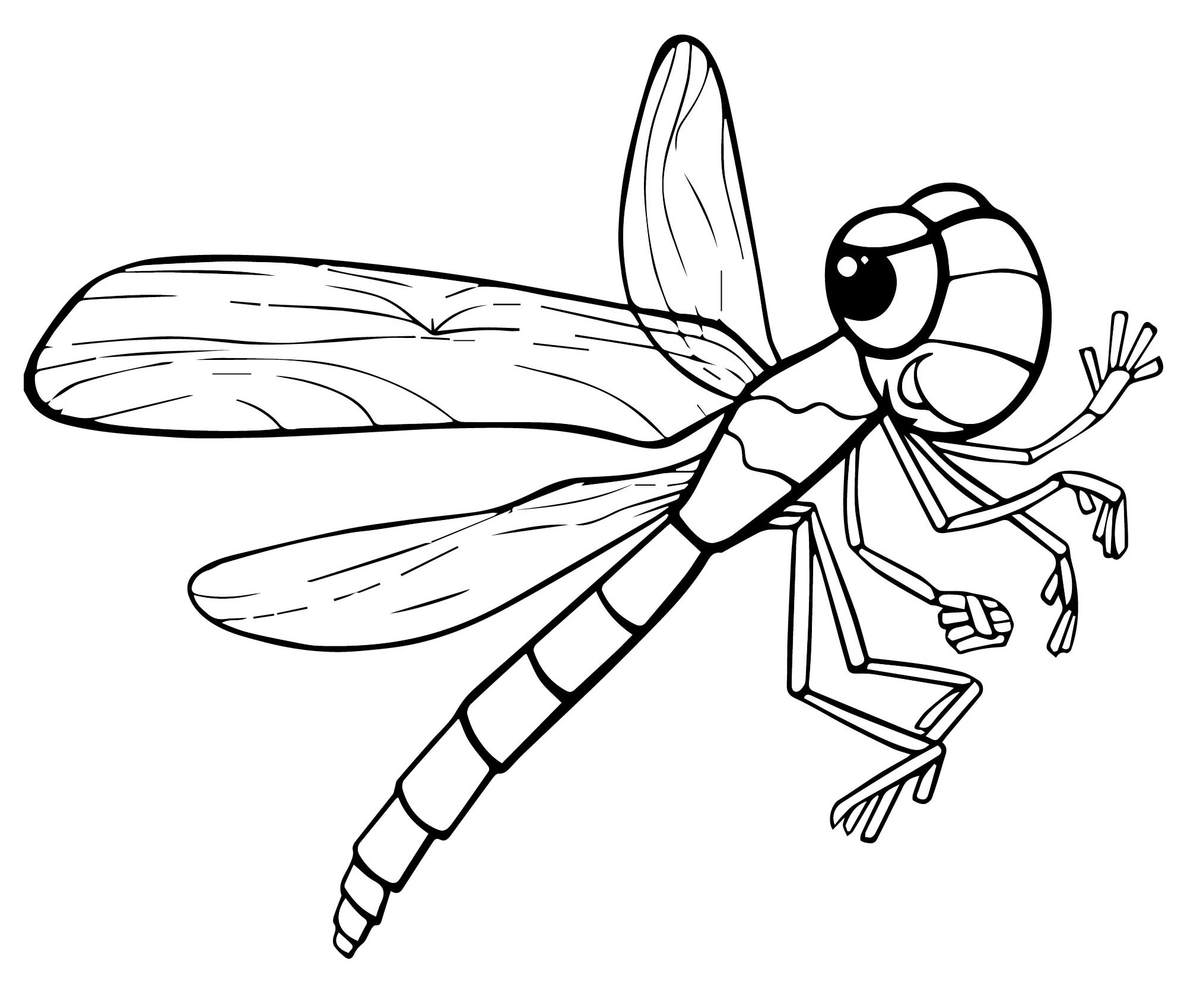Раскраски насекомые для детей Стрекоза