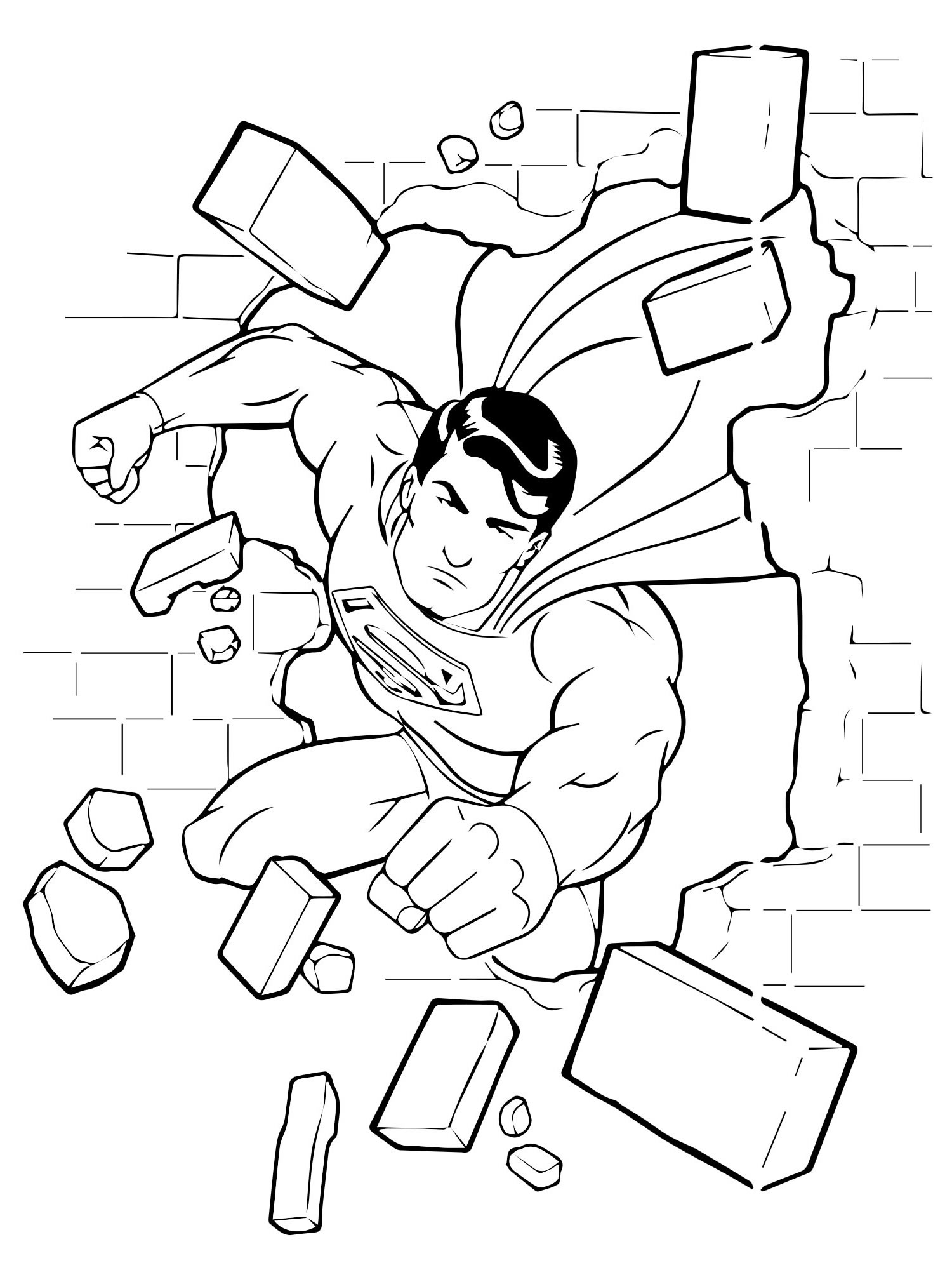 Супергерой Супермен раскраска для детей