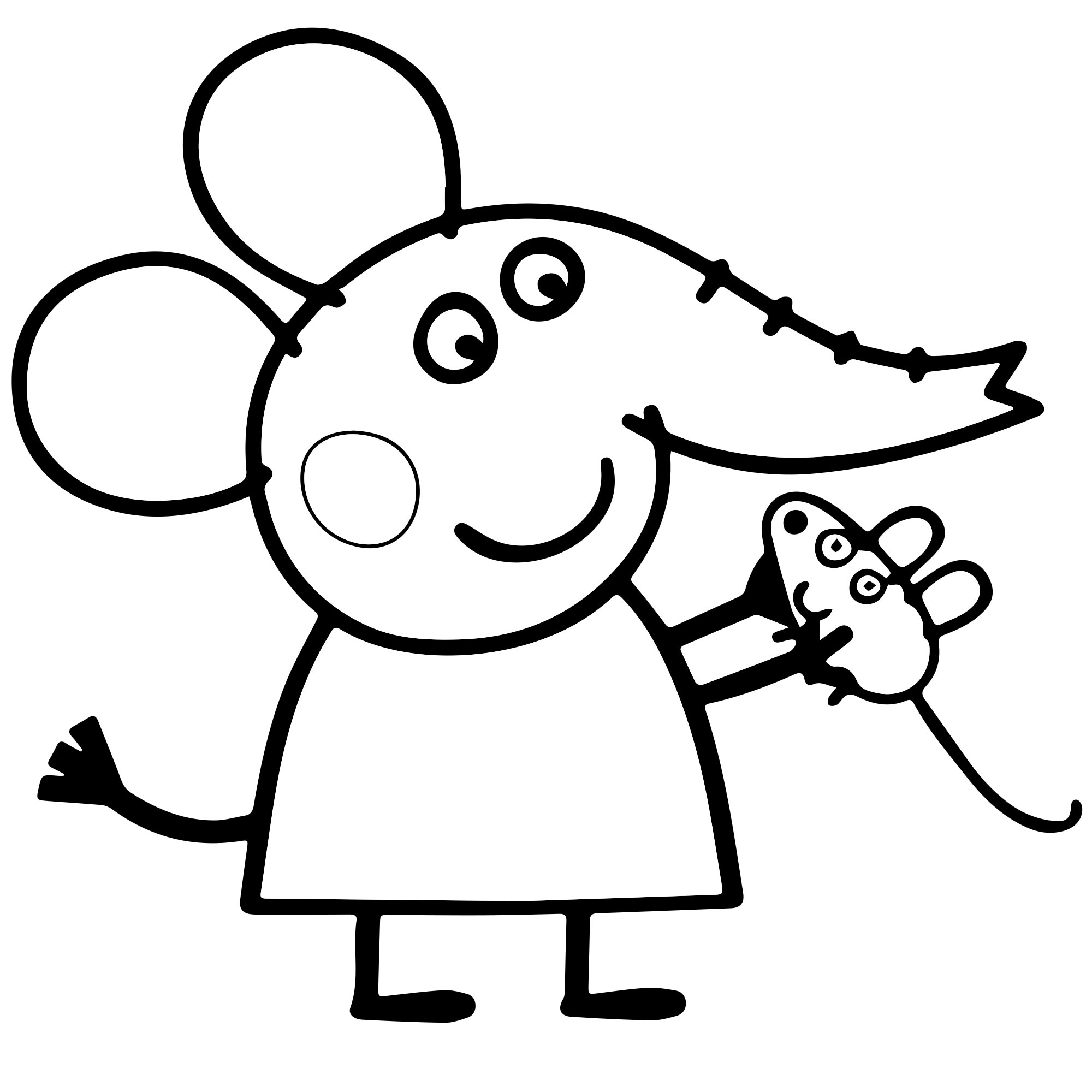 Слоненок Эмили раскраска для детей