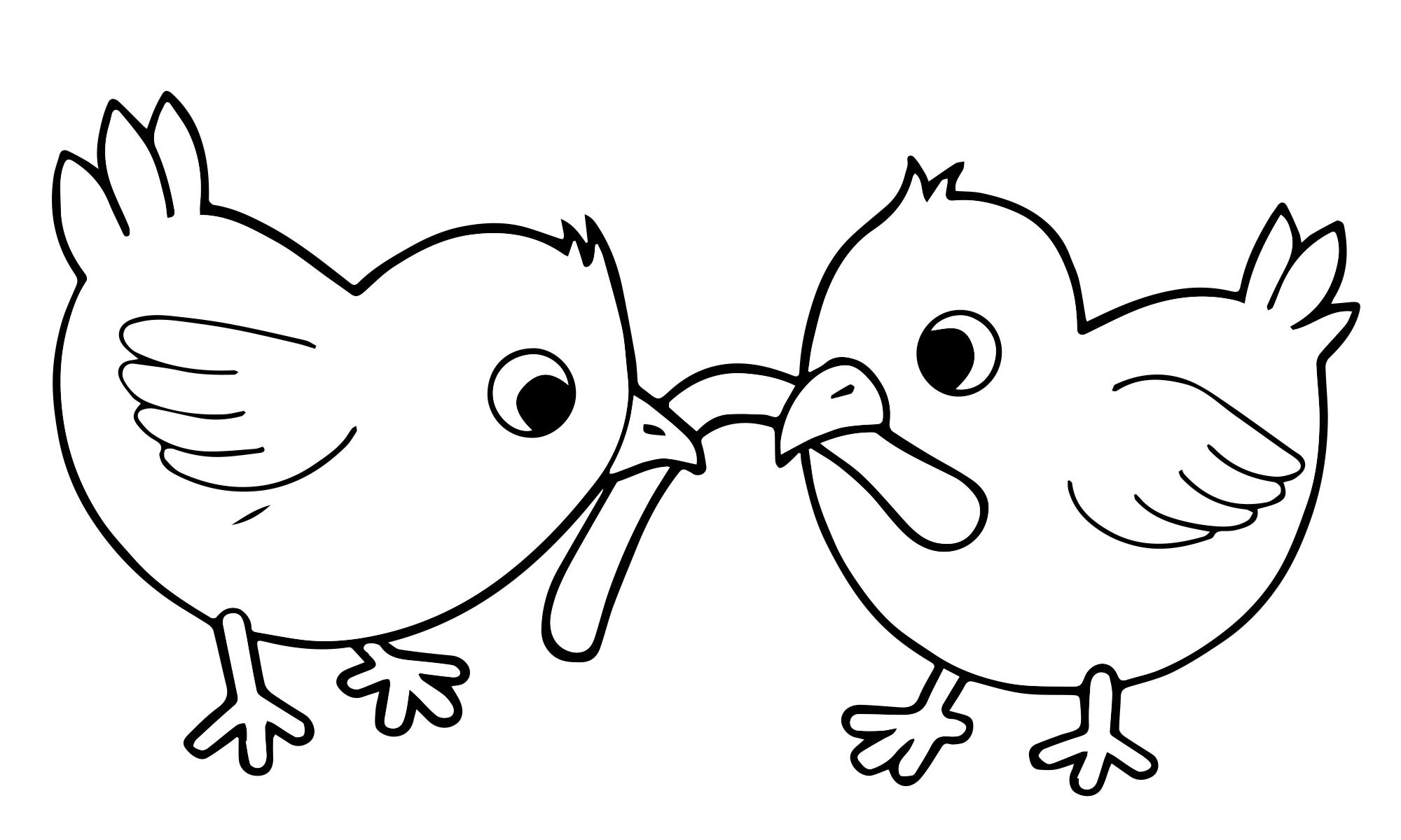 Два цыплёнка раскраска для детей