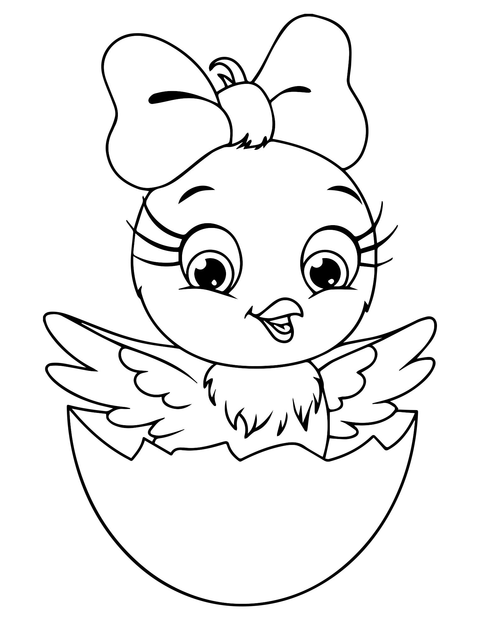 Девочка цыплёнок раскраска для детей