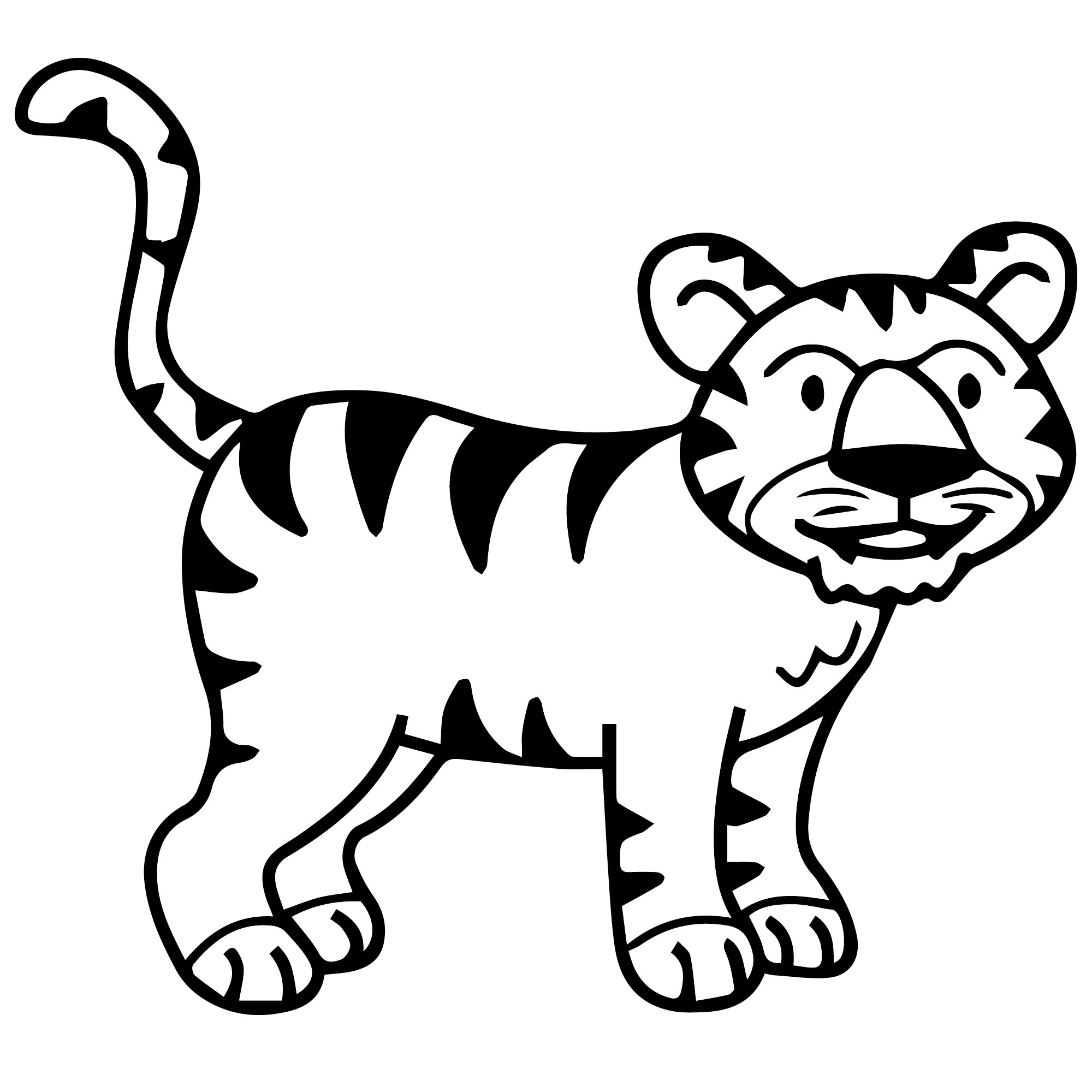 Тигр без полосок раскраска