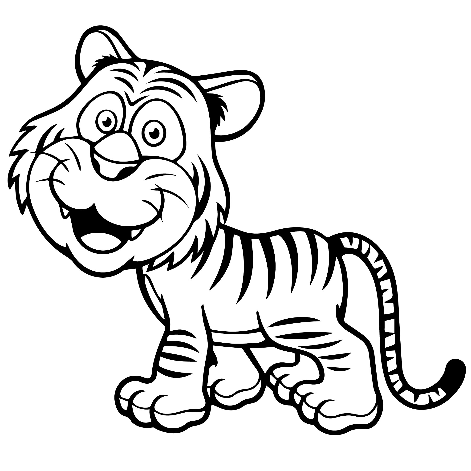 Веселый тигр раскраска