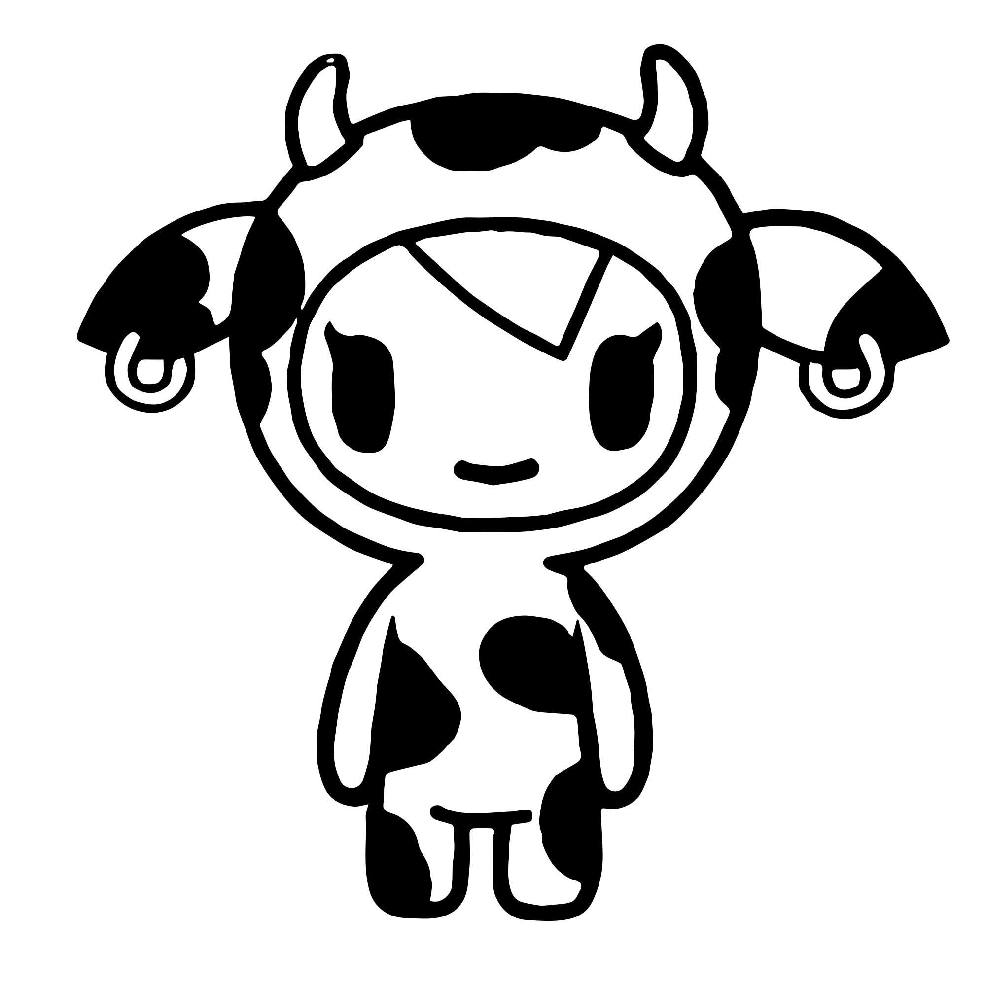 Токидоки корова раскраска для детей