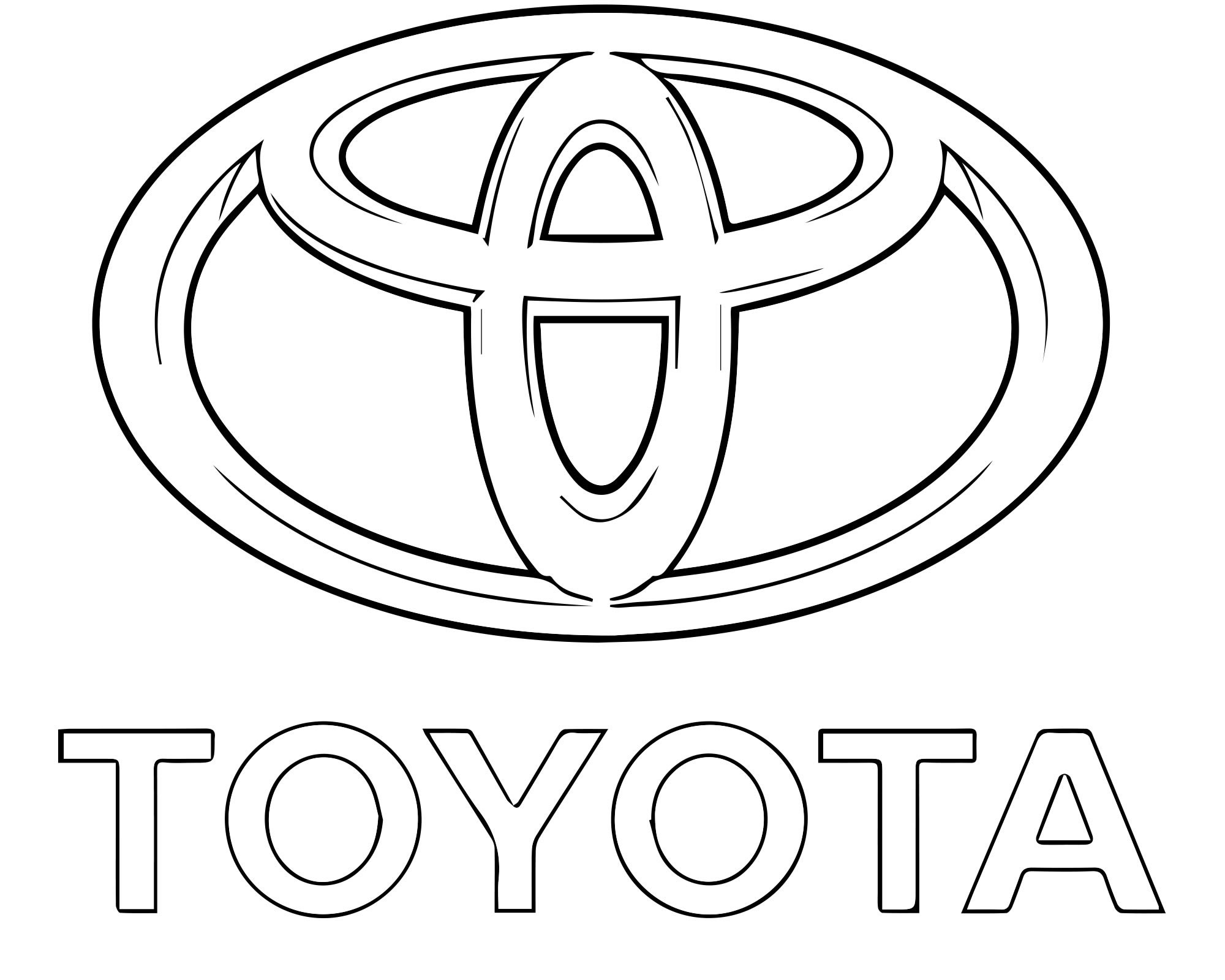 Логотип Тойота раскраска для детей