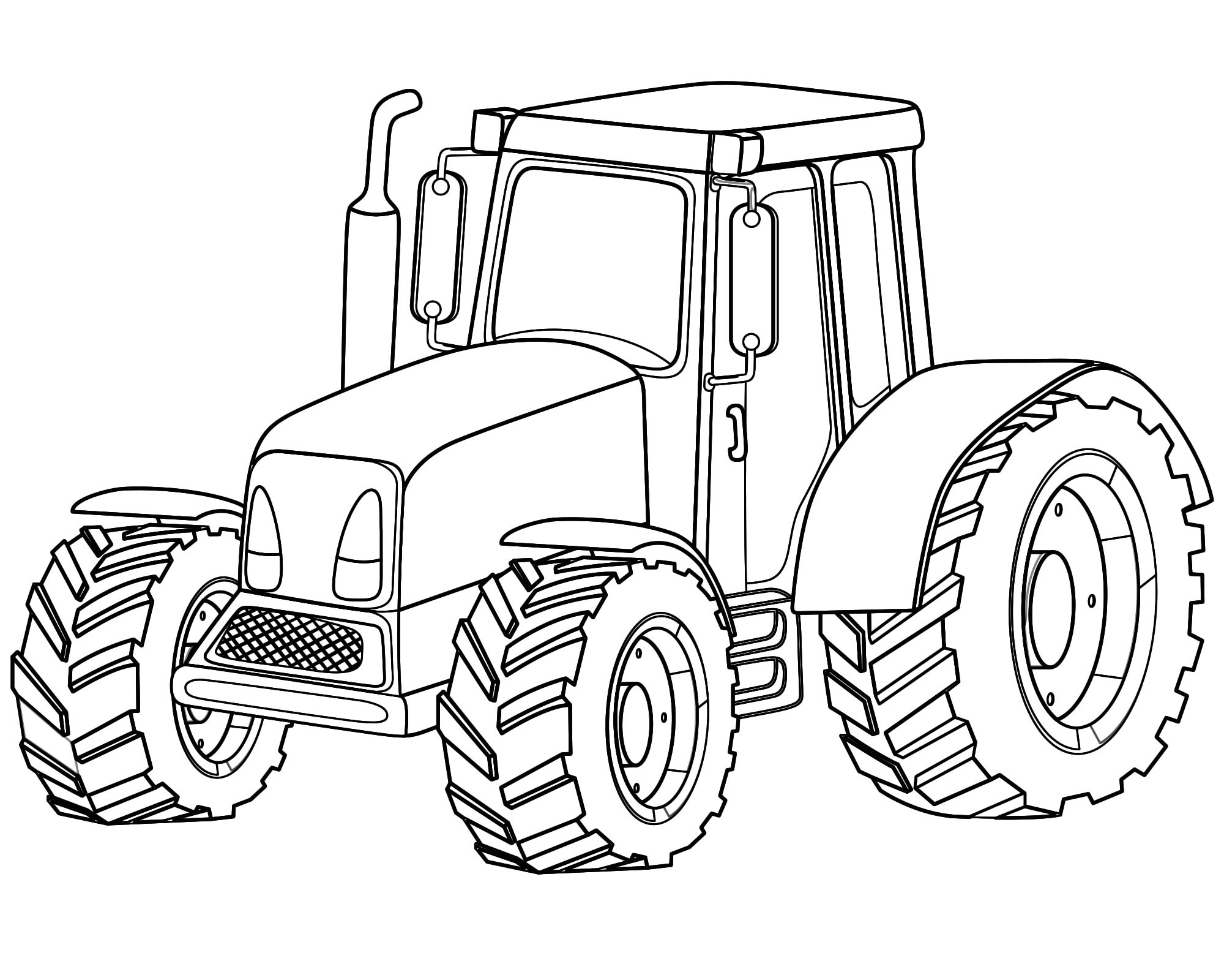 Веселая ферма. Синий трактор (Раскраска, А4)